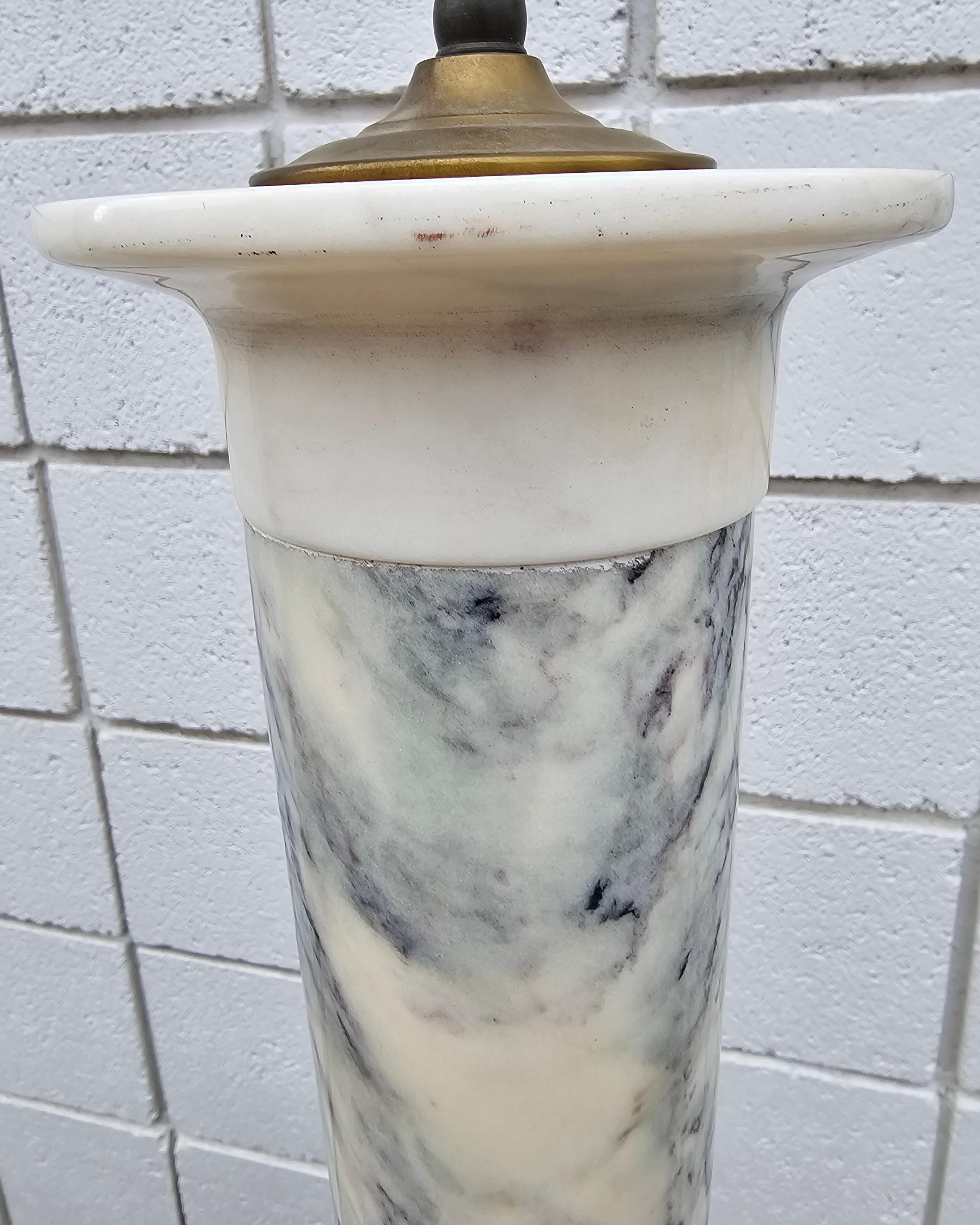Other MId-Century Italian Neoclassical Style Two-Light Marble Table Lamp For Sale