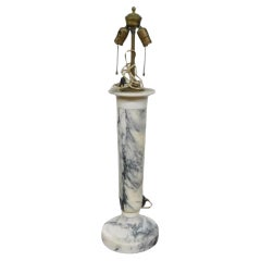 MId-Century Italian Neoclassical Style Two-Light Marble Table Lamp