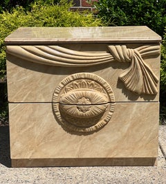 Mid Century Italian Nightstand with Faux Marble Laminate