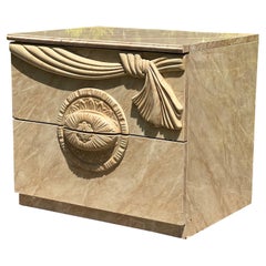 Mid Century Italian Nightstand with Faux Marble Laminate