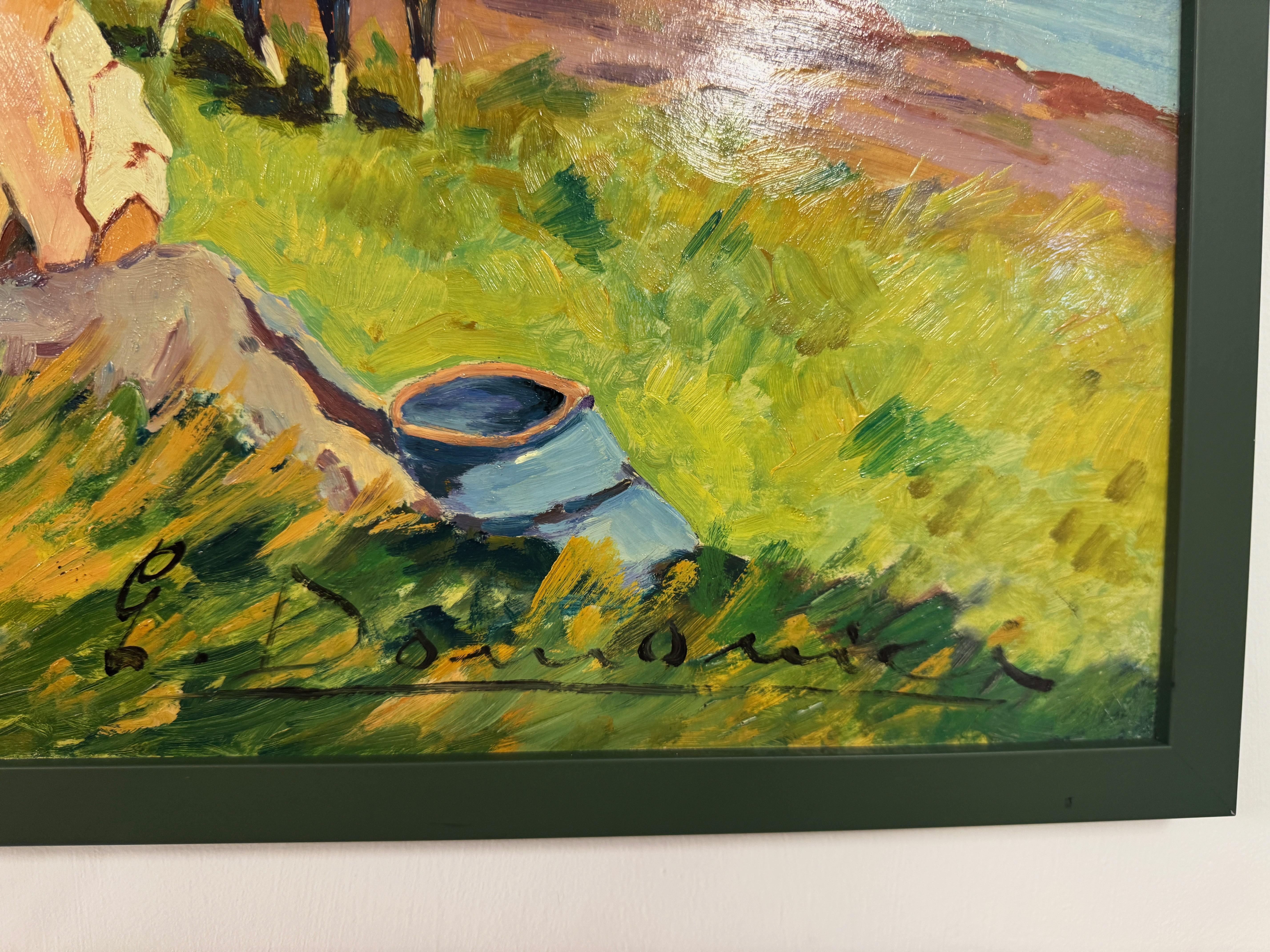 Italienisches Ölgemälde aus der Mitte des Jahrhunderts (Leinwand) im Angebot