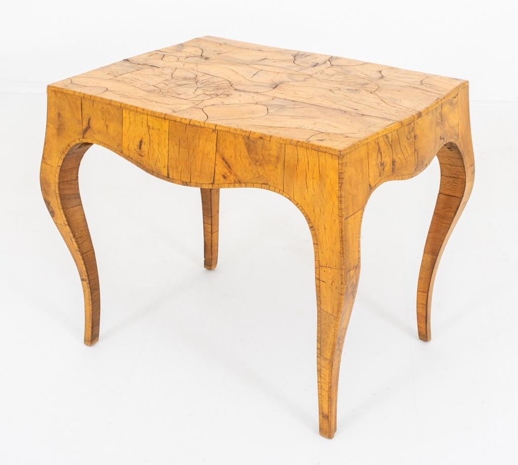Mid-Century Italian Olivewood Veneered Table, 1960 For Sale