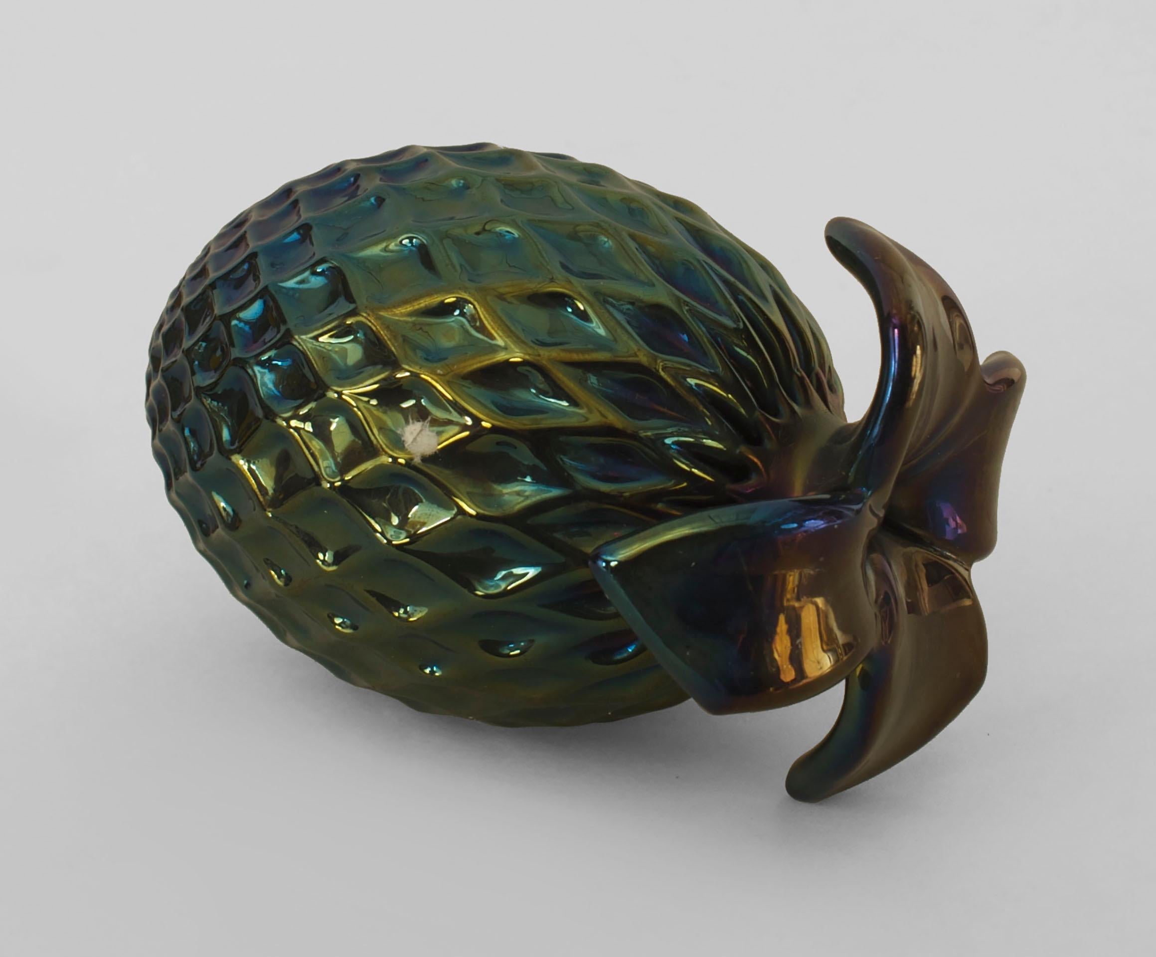 Mid-Century Modern Mid-Century Italian Opalescent Blue Glass Fruits and Vegetables For Sale