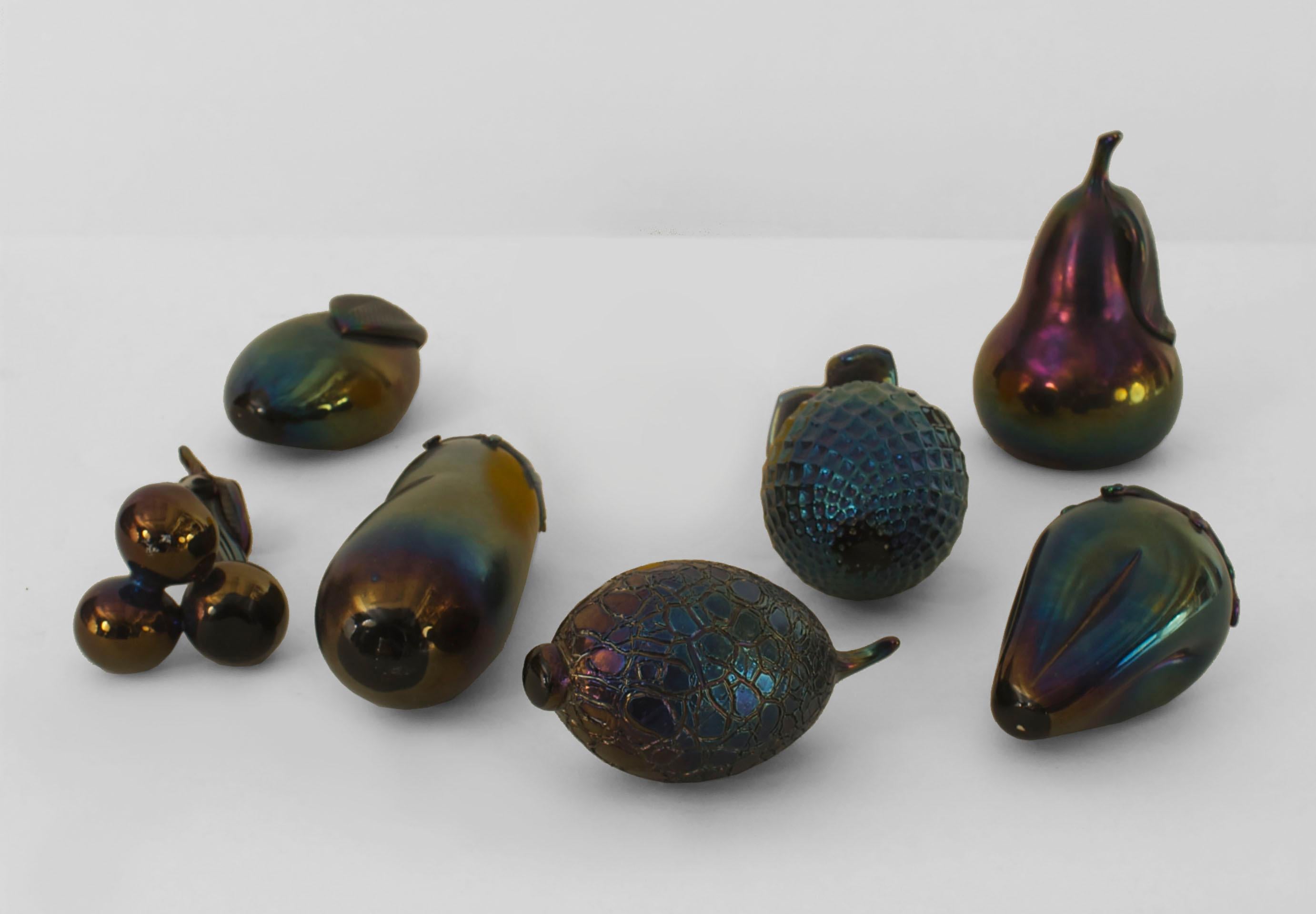Mid-Century Italian Opalescent Blue Glass Fruits and Vegetables For Sale 2