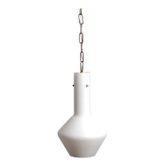 Mid Century Italian Opaline Cased Glass Pendant Mid Century Italian Opaline Cased Glass Pendant