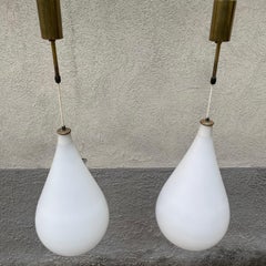 Mid-Century Italian Opaline Glass Pendant, 1950s