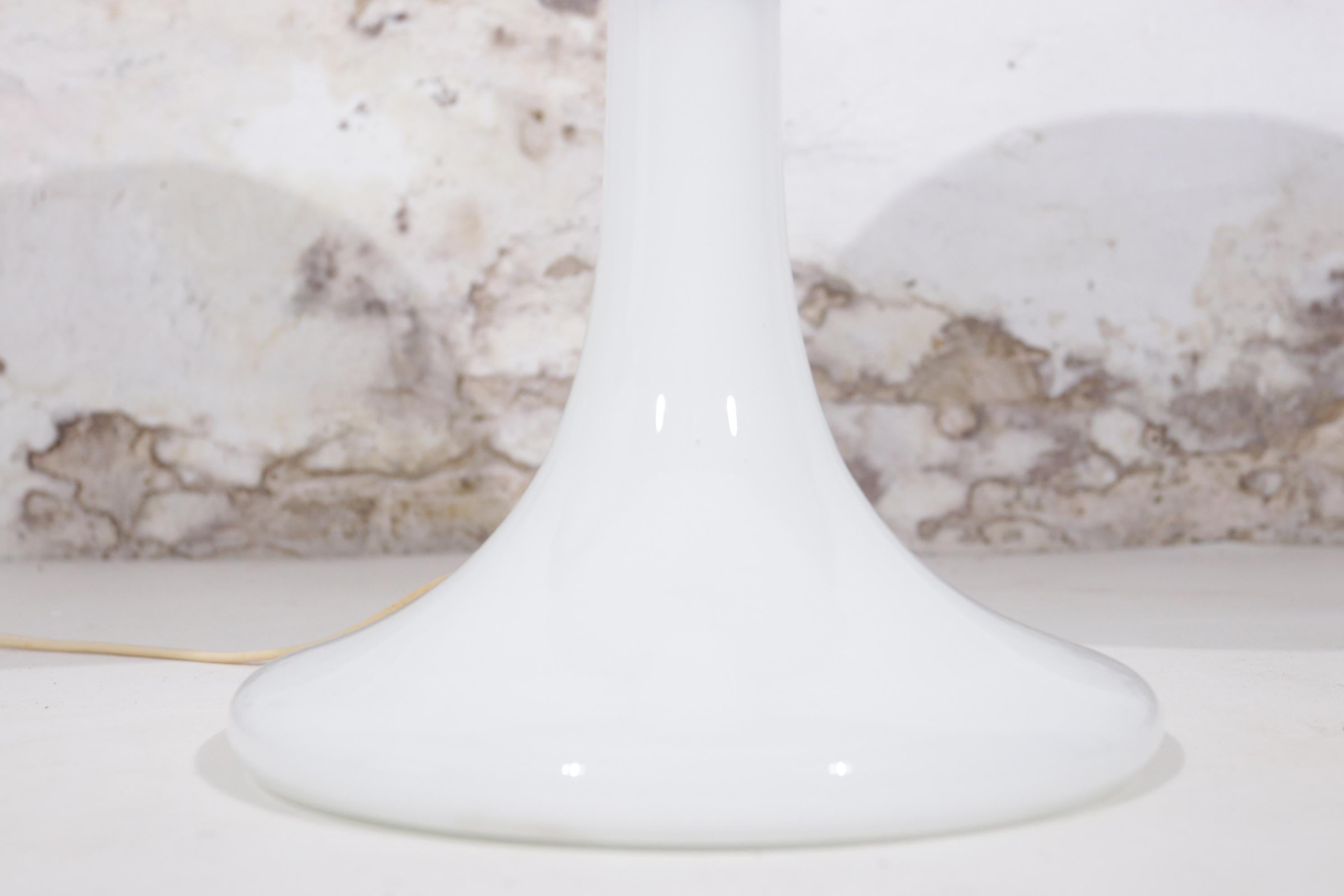 Mid-Century Modern Mid Century Italian Opaline White Murano Table Lamp For Sale