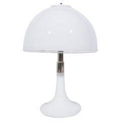 Mid Century Italian Opaline White Murano Table Lamp