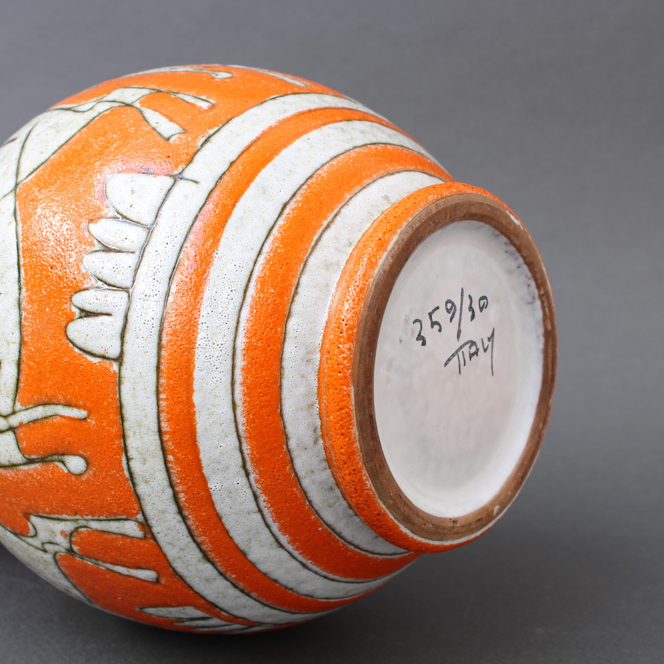Midcentury Italian Orange Ceramic Vase by Fratelli Fanciullacci, circa 1960s 6