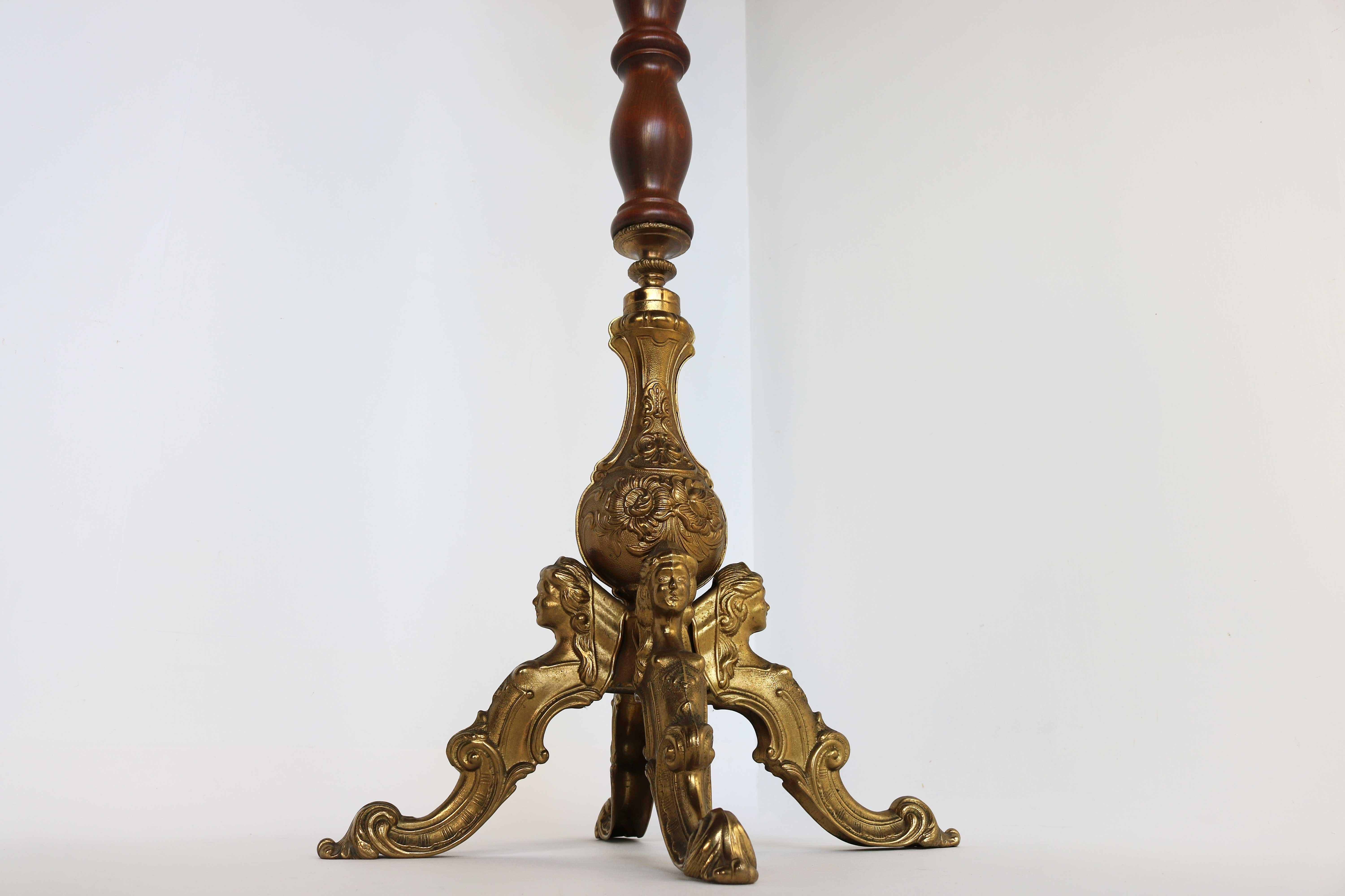 Mid-Century Italian Ornate Brass And Wood Coat Stand / Hat Rack , 60s Hall Tree For Sale 10