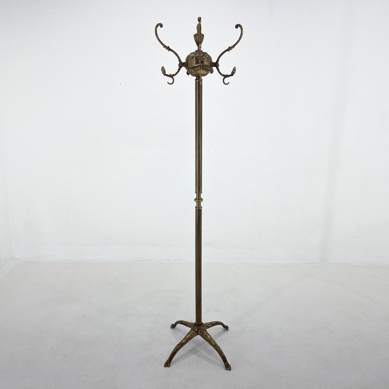 MidCentury Italian Ornate Brass Coat Hanger For Sale at 1stDibs