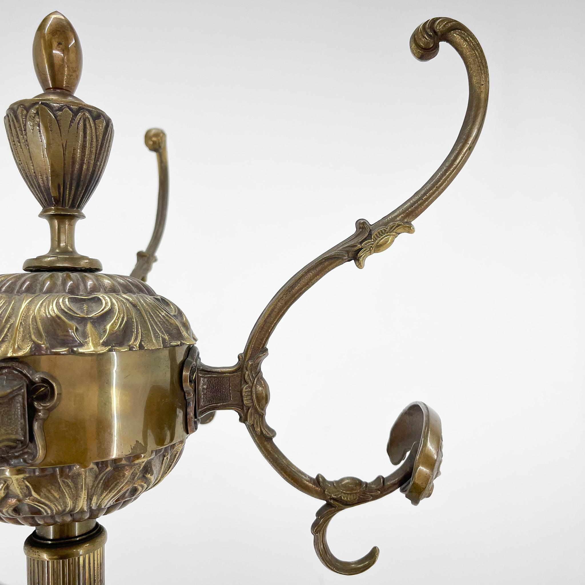 Mid-Century Italian Ornate Brass Coat Hanger For Sale 2