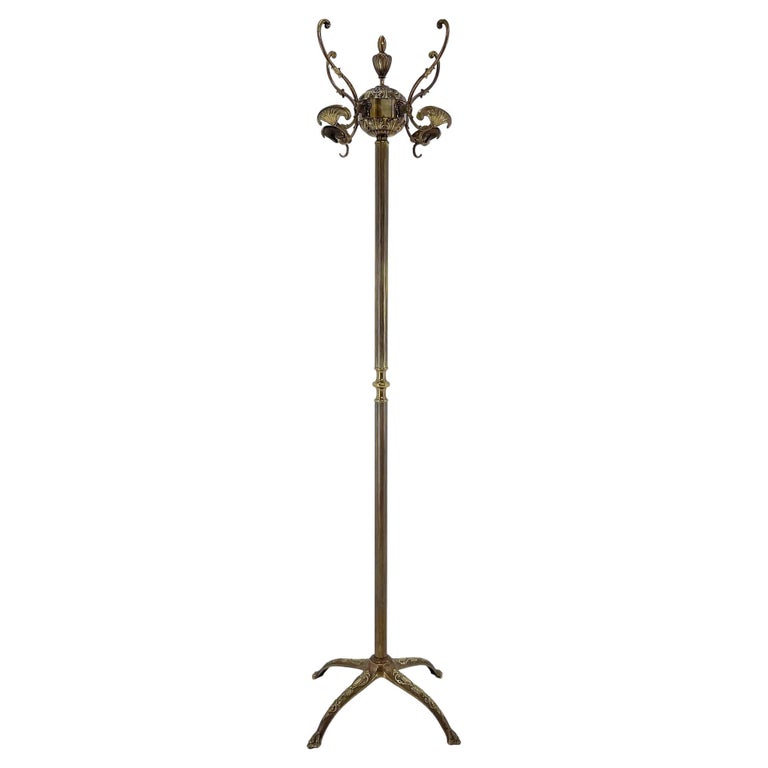 MidCentury Italian Ornate Brass Coat Hanger For Sale at 1stDibs