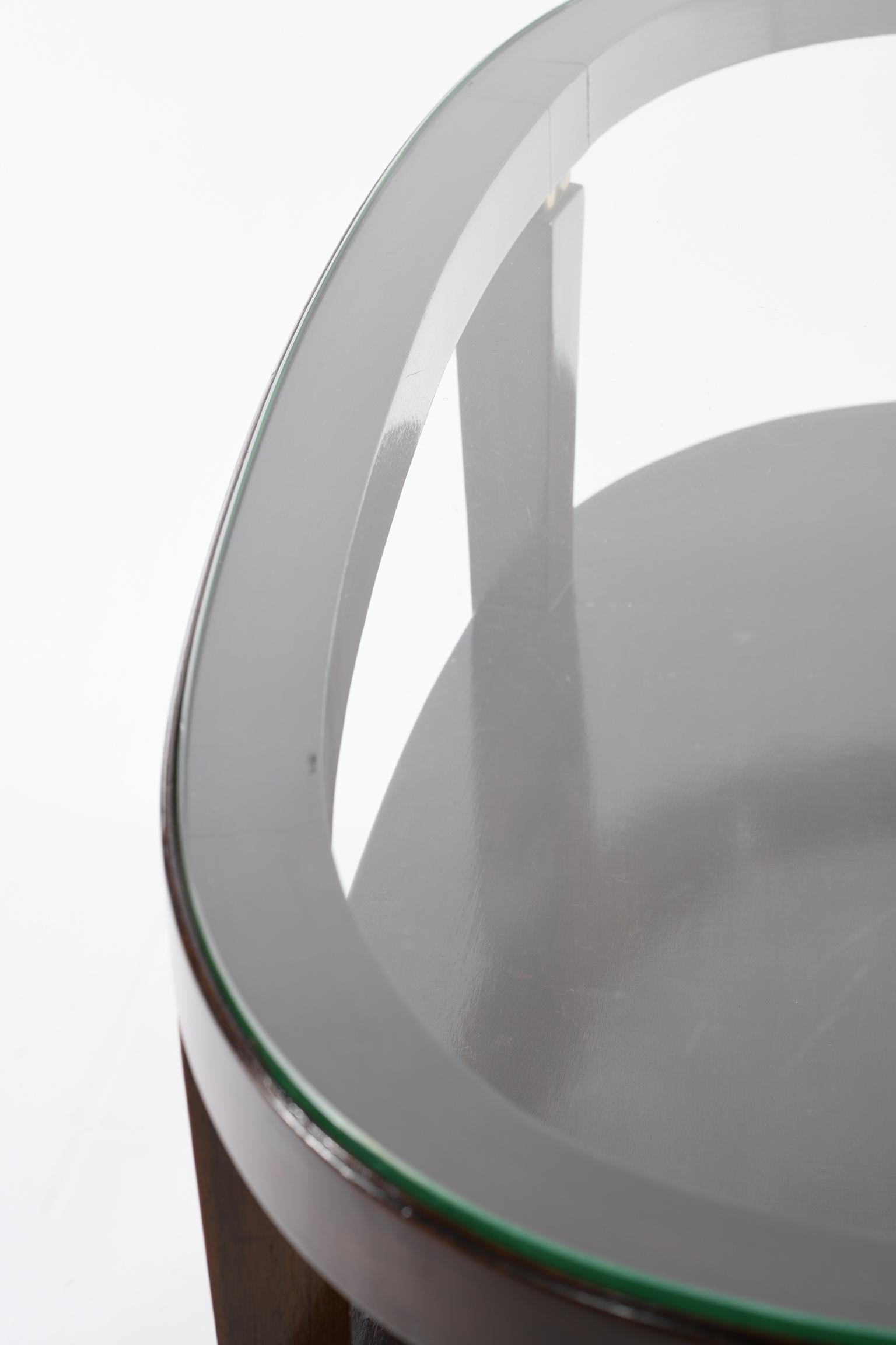 Midcentury Italian Oval Double Shelf Coffee Table Brass Details For Sale 3