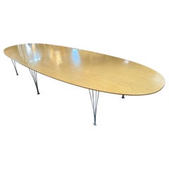 Mid Century Italian Oversize Oval Dining Table 1980s