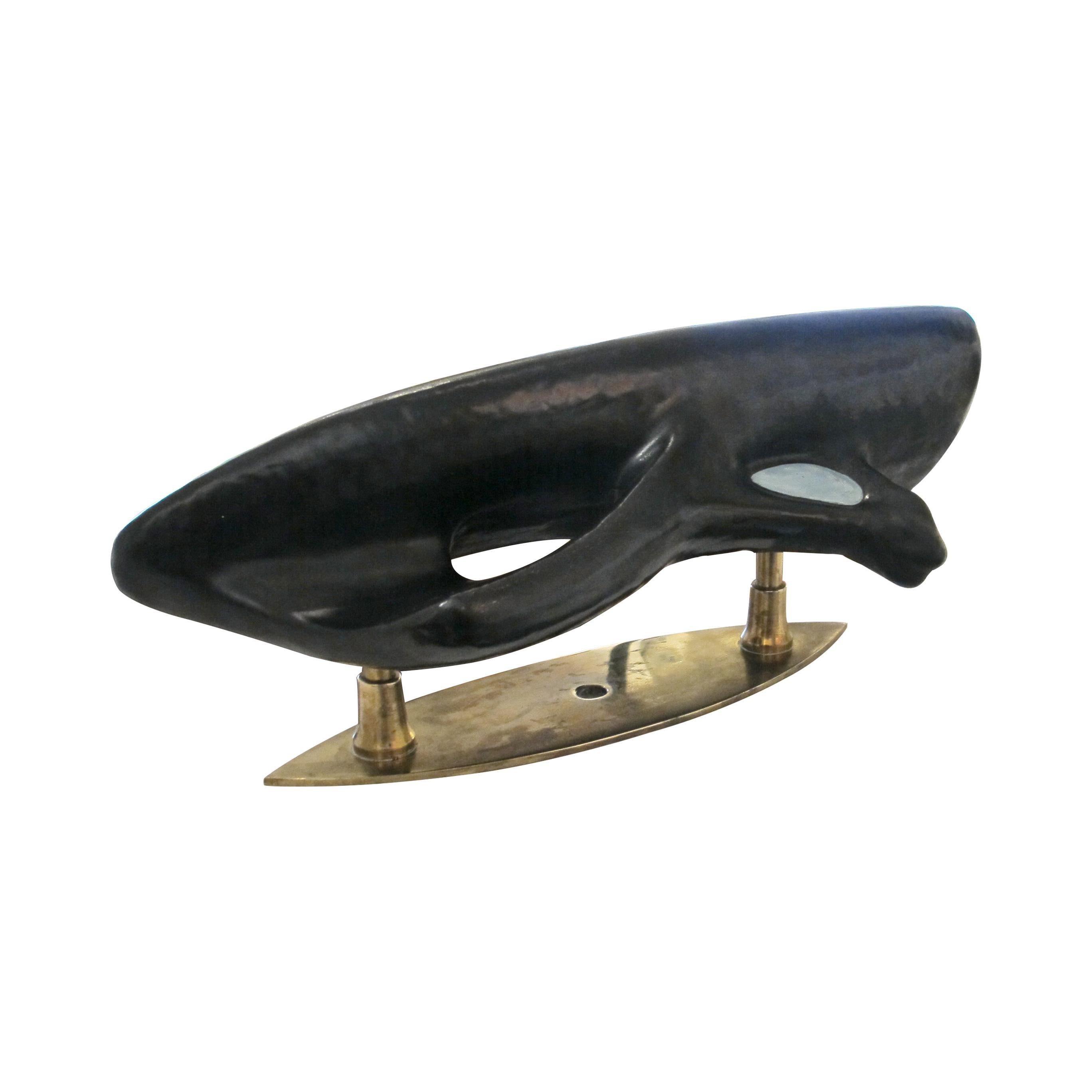 Hand-Crafted Mid-Century Italian Oversized Ceramic Door Handle, 1950s For Sale