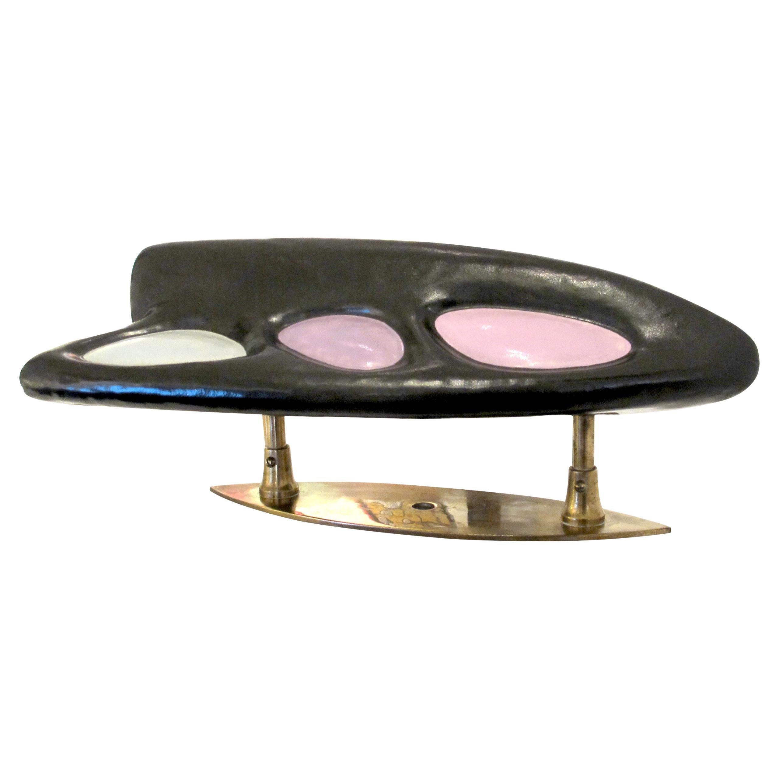 Mid-Century Italian Oversized Ceramic Door Handle, 1950s For Sale
