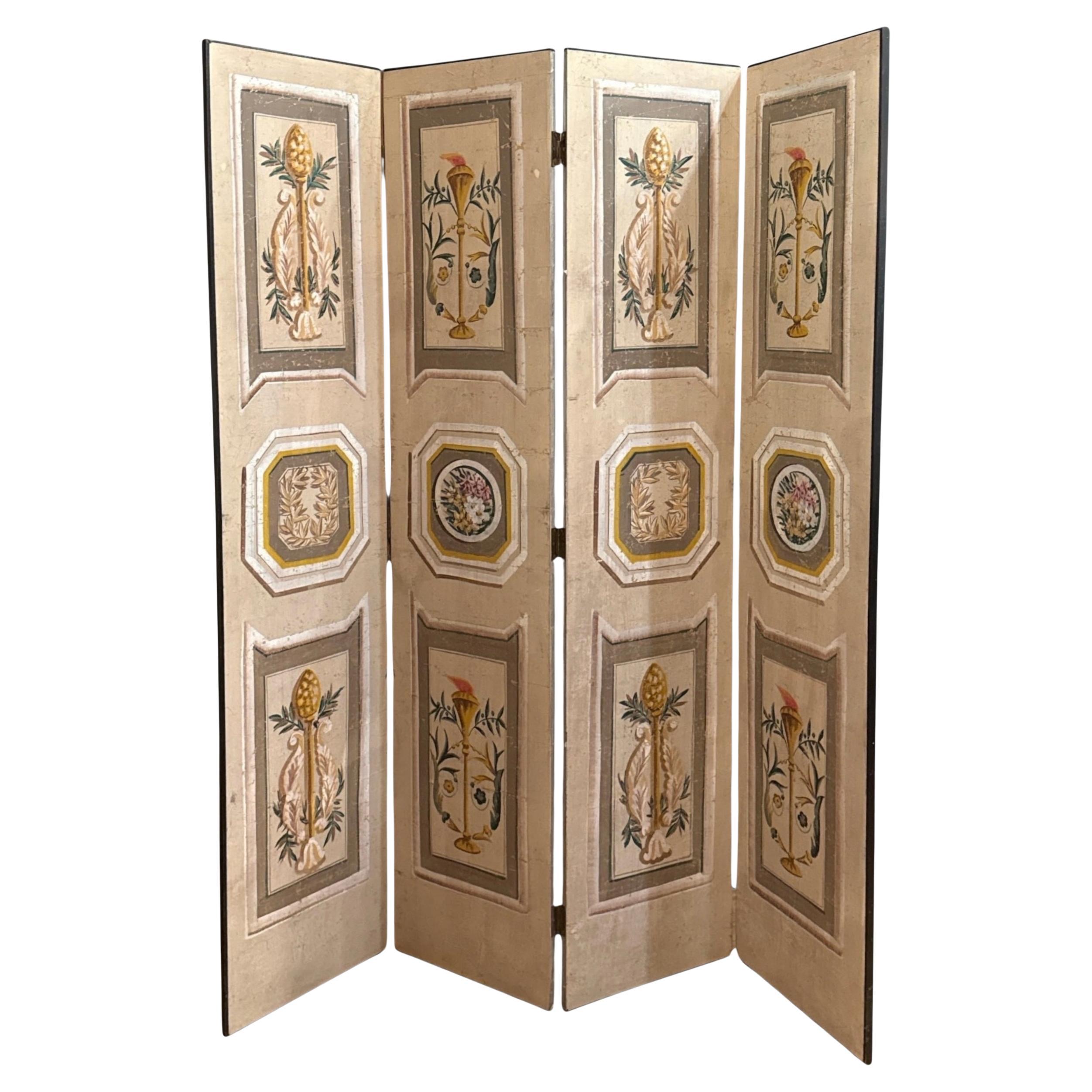 Divisorio con carta da parati in stile francese dipinta in italiano a metà del secolo scorso L
Oeil