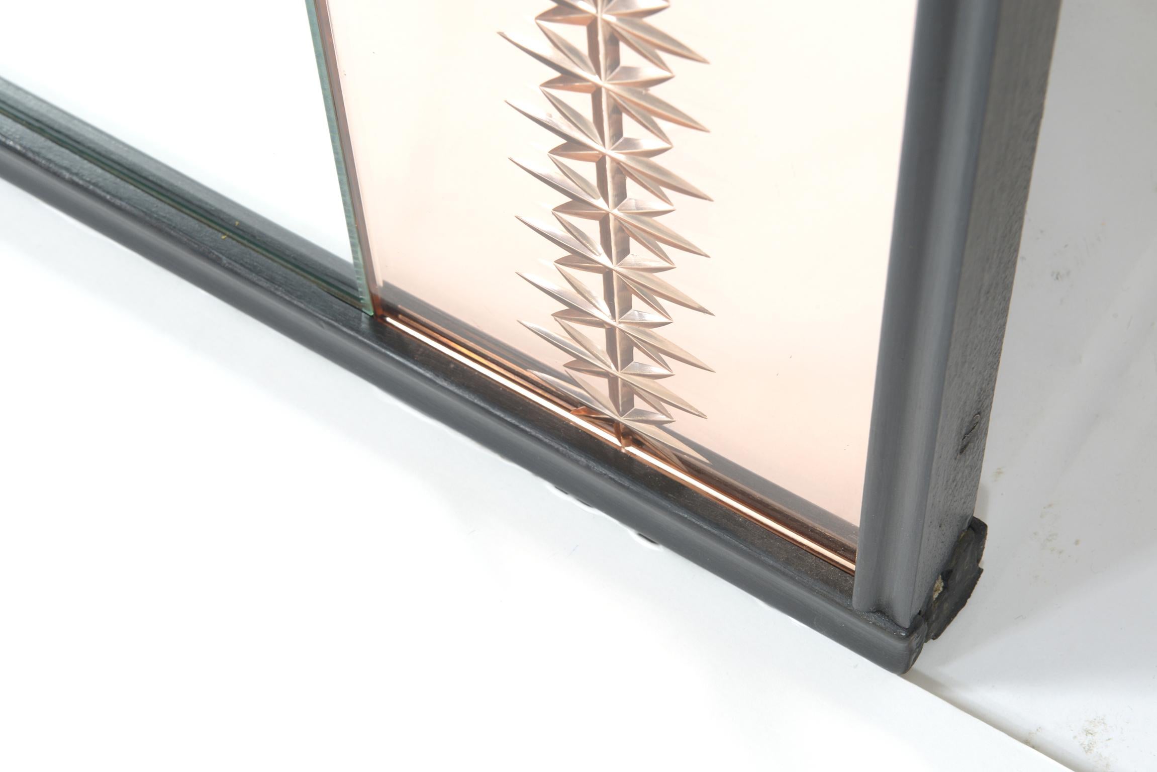 Mid-20th Century Midcentury Italian Pair of Mirrors with Left and Right Engraved Decorations