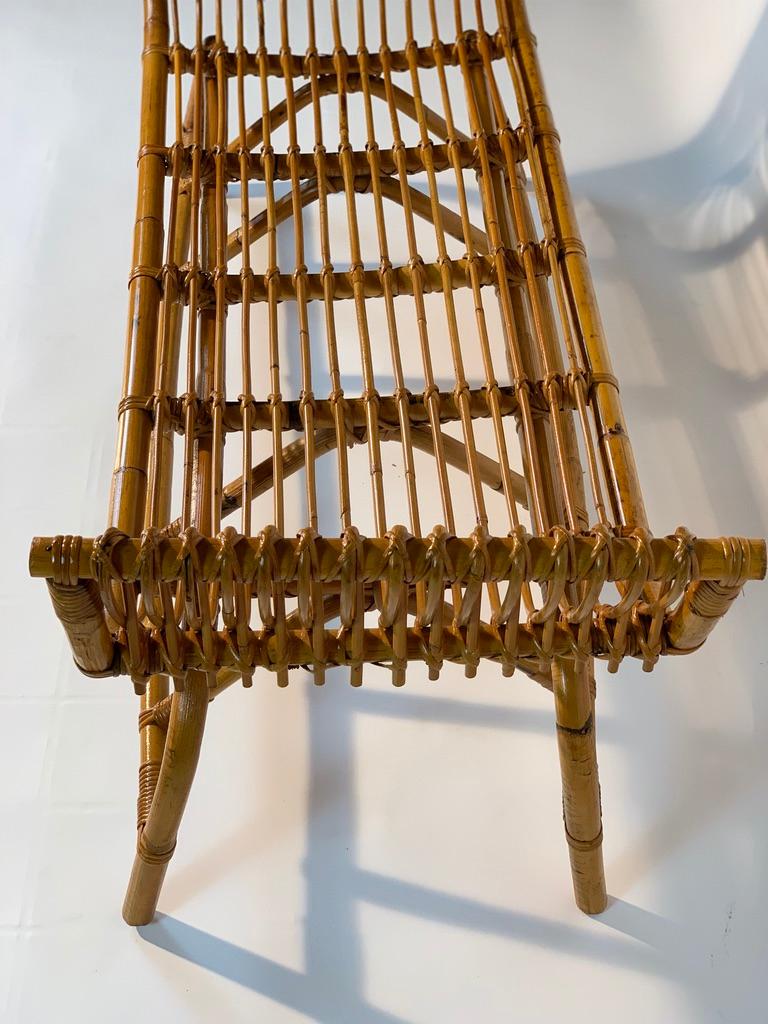 Midcentury Italian Pair of Rattan Bamboo Benches 13