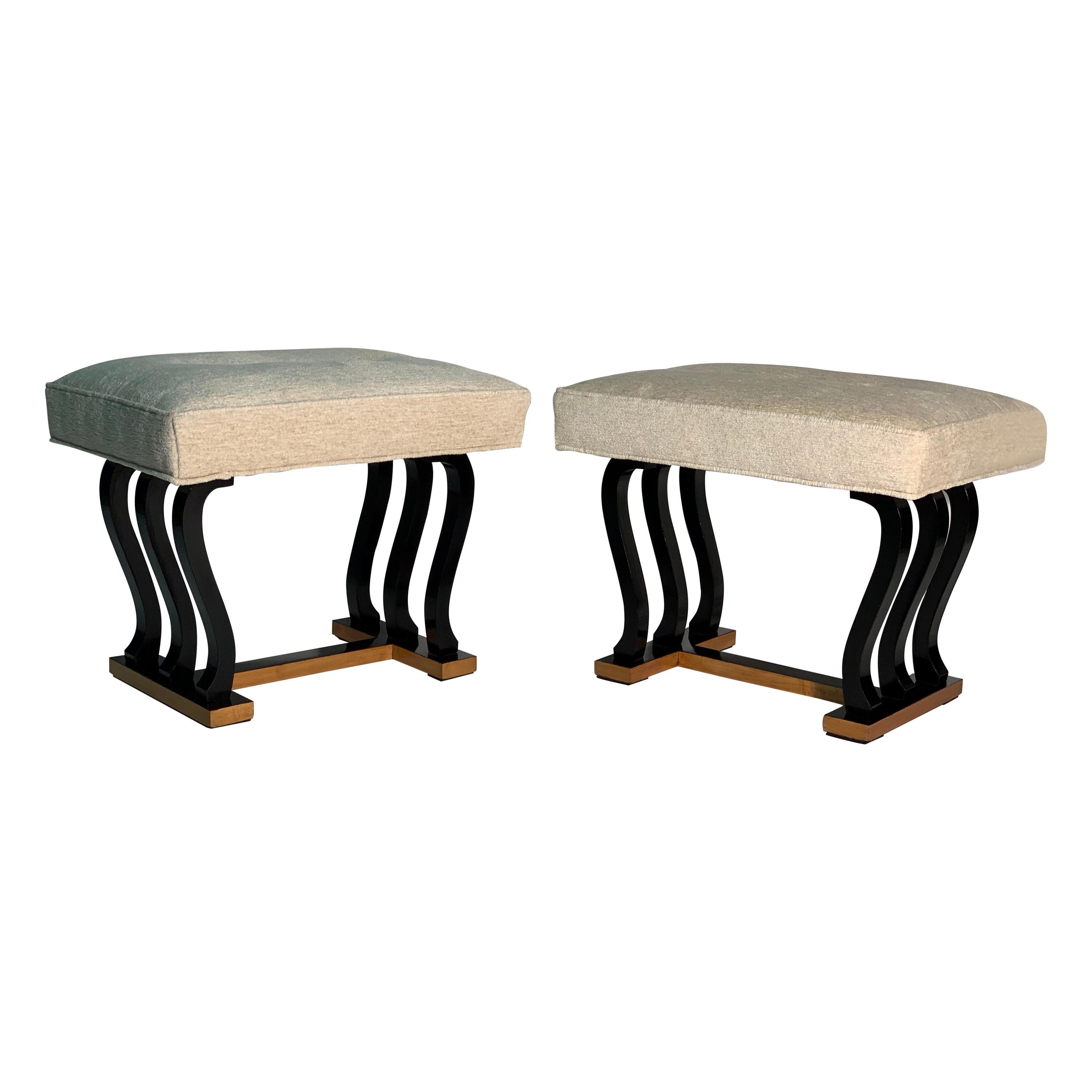 Midcentury Italian Pair of Stools by Fagioli Florence