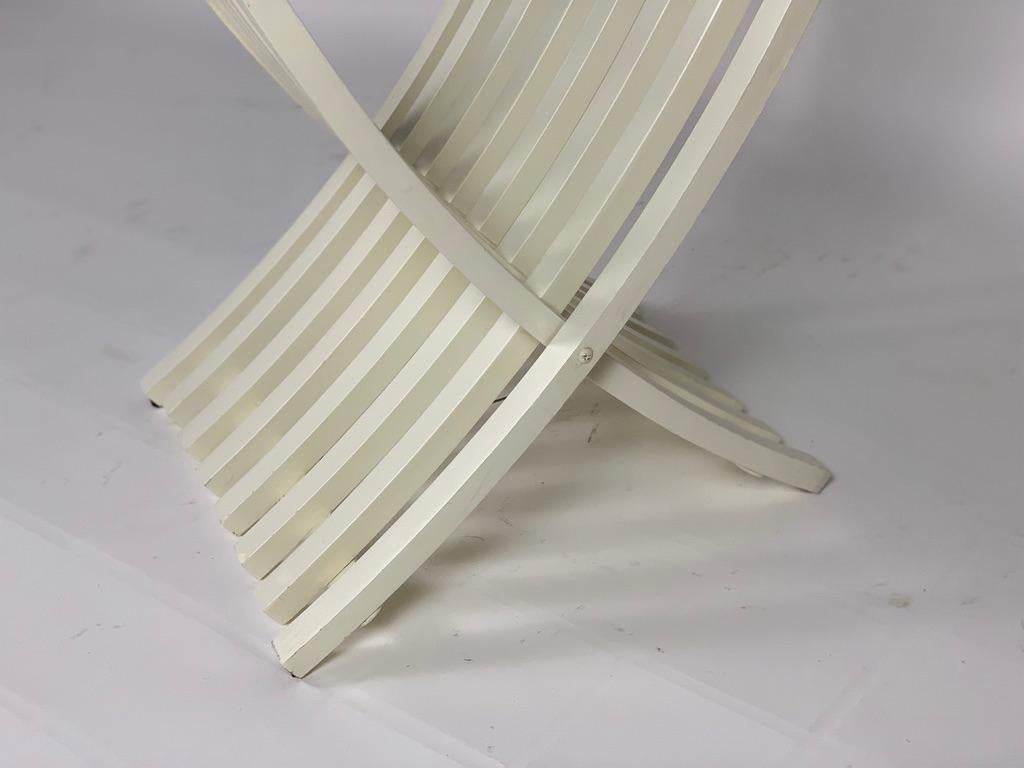 Midcentury Italian Pair of White Lacquered Folding Tables For Sale 13