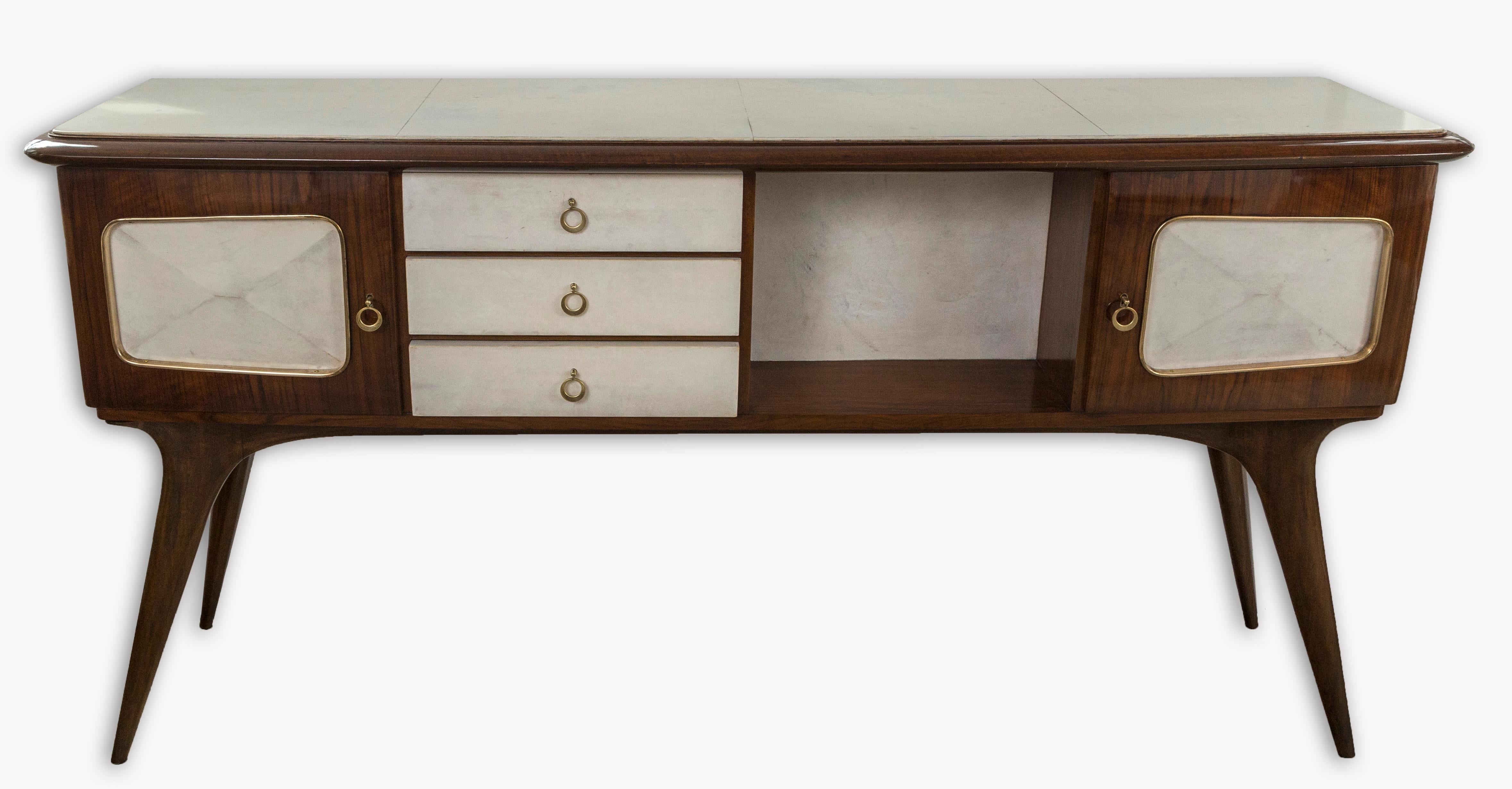 Mid Century Italian Parchment Sideboard Au Millieu In Good Condition For Sale In Westport, CT