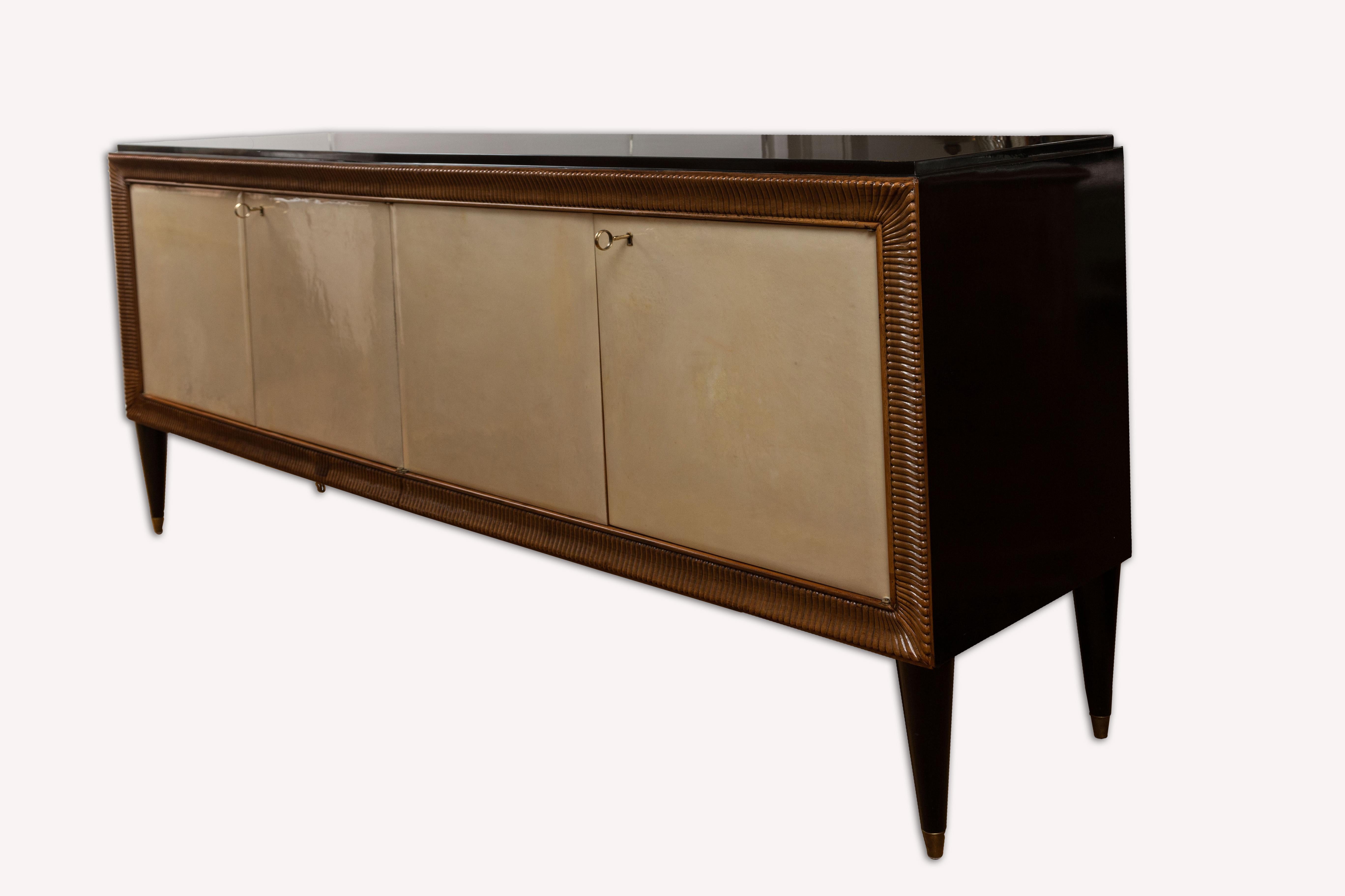 Mid-Century Modern Mid Century Italian Parchment Sideboard For Sale
