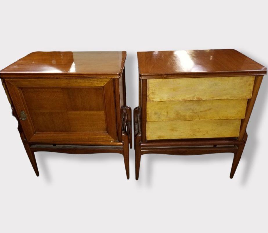 Mid Century Italian Parchment Three Piece Storage Suite For Sale 1