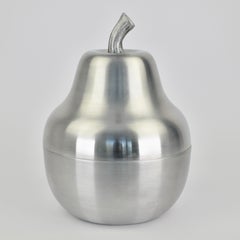 Mid Century Italian Pear Ice Bucket Aluminum