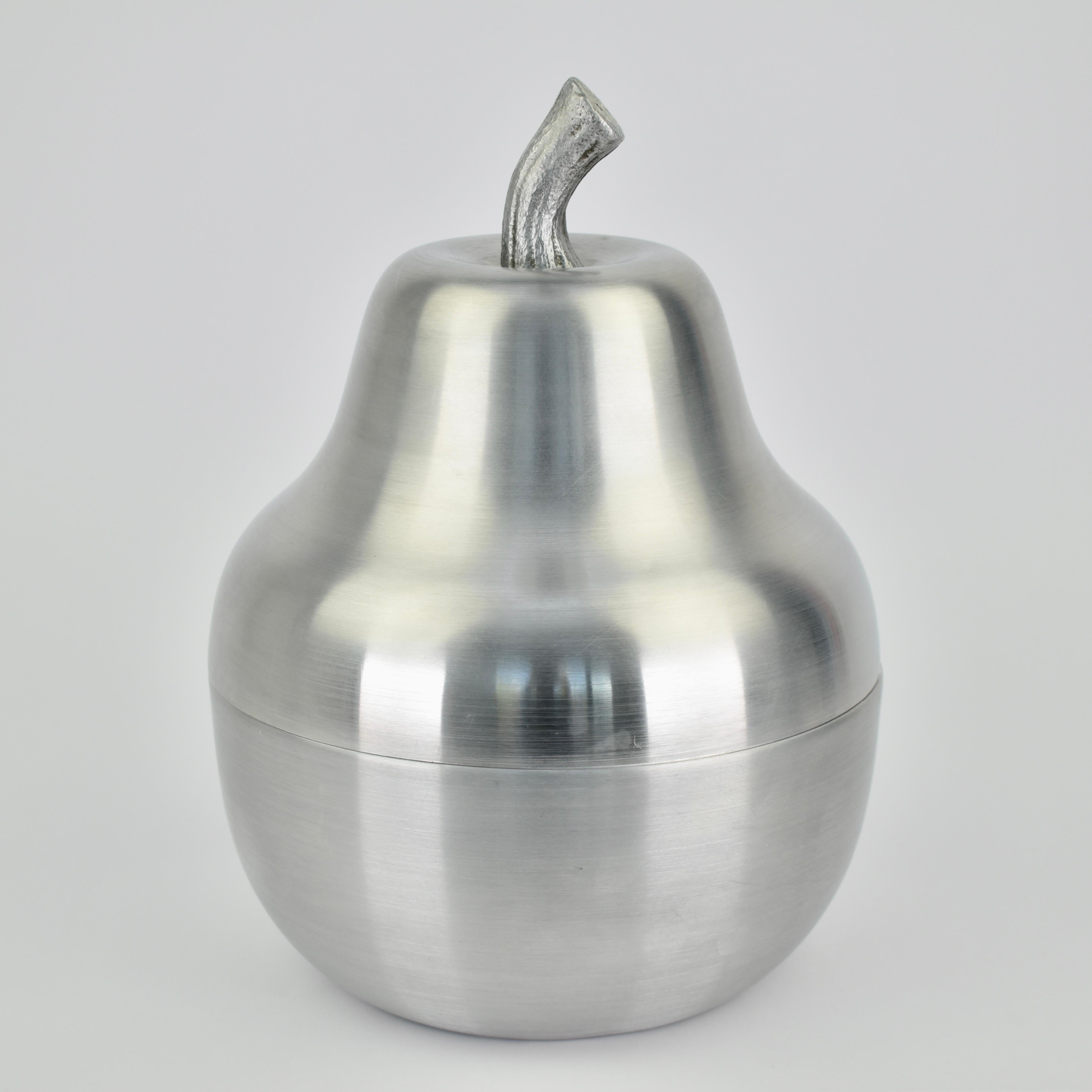 Mid-Century moderno Secchiello per il ghiaccio in alluminio con pera in vendita