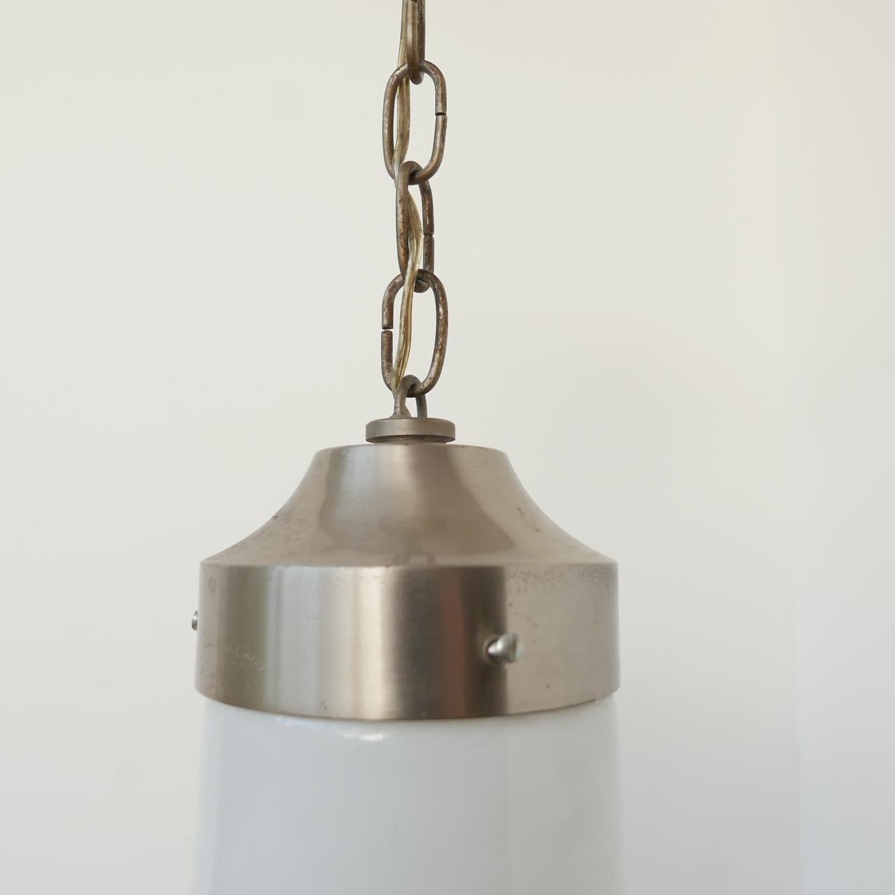 Opaline Glass Midcentury Italian Pendant Lamp by Sergio Mazza For Sale