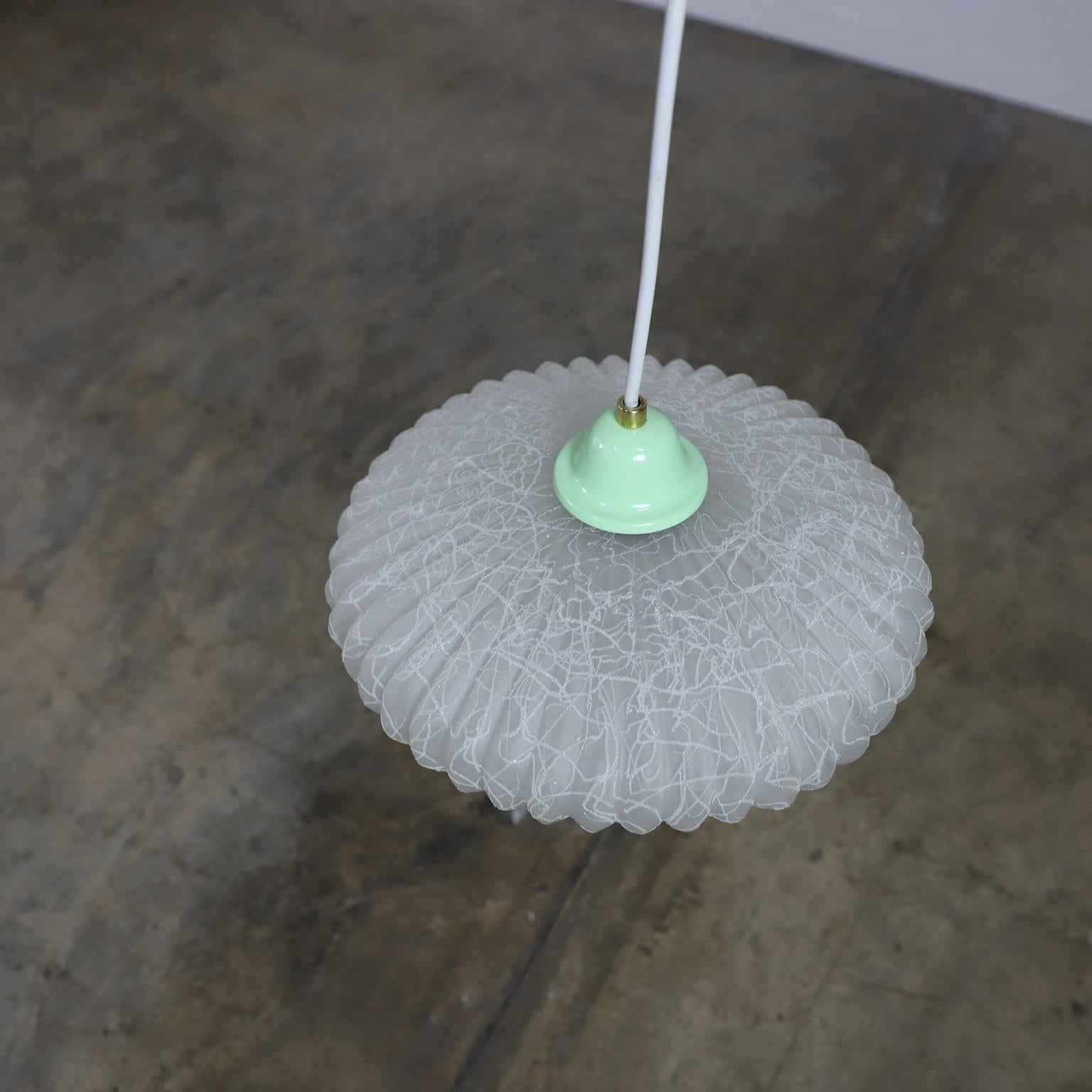 Mid-Century Modern Mid Century Italian Pendant Lamp made in Opal Glass For Sale