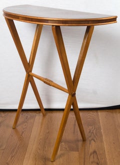 Mid Century Italian Petite Demilune Console Table