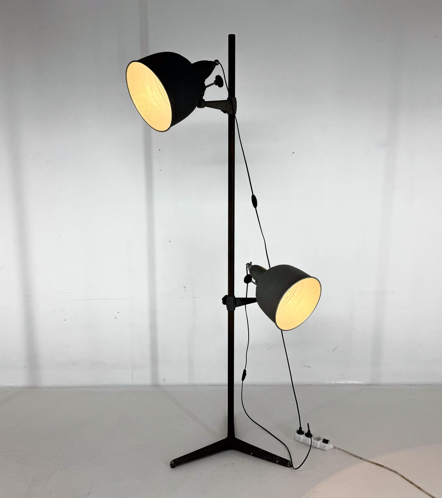 Industrial Mid-Century Italian Photo Film Studio Floor Spot Light Lamp For Sale