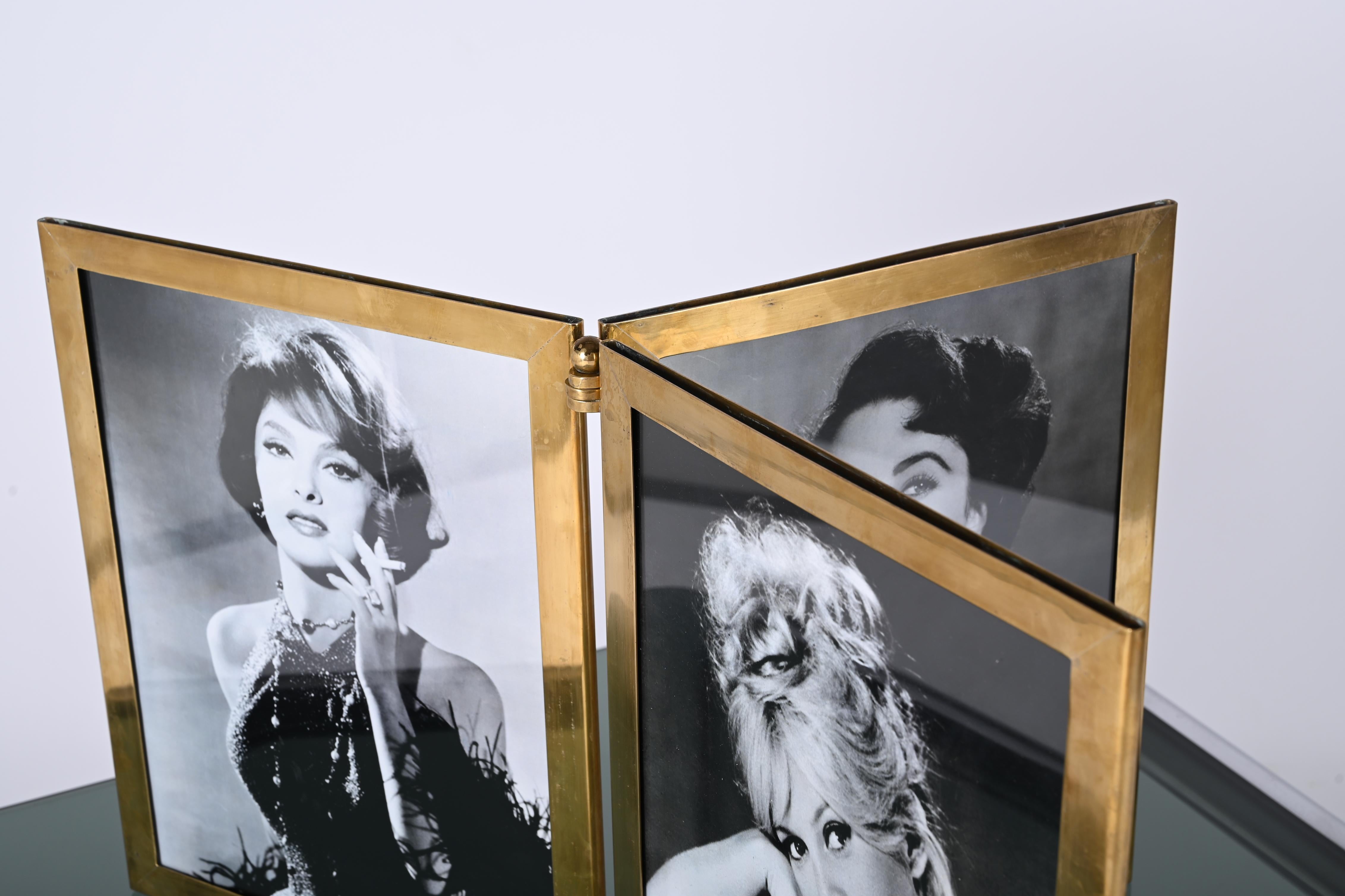 Mid-Century Italian Photo Frame in Solid Brass, Hollywood Regency, 1950s For Sale 5