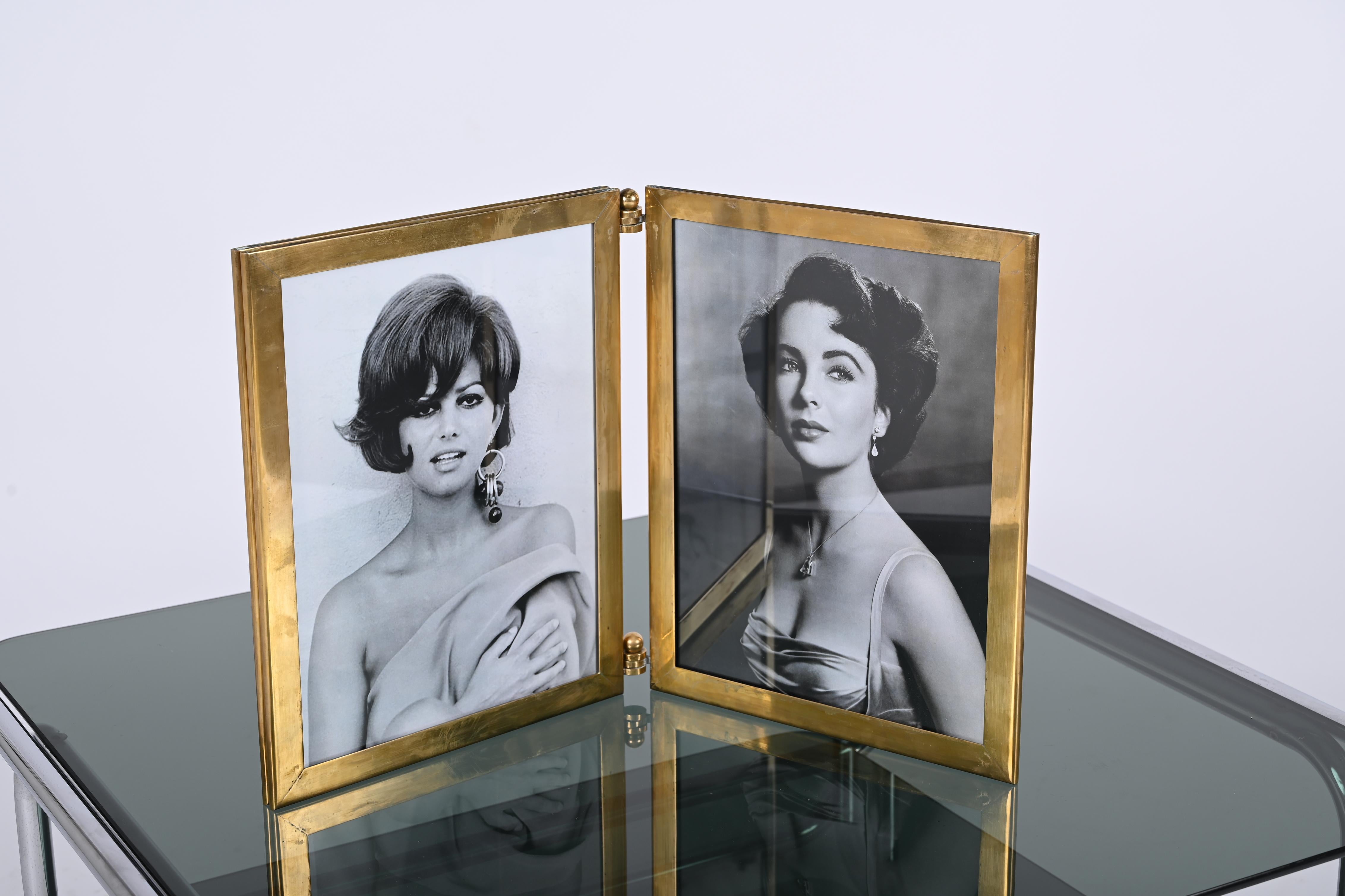 Mid-Century Italian Photo Frame in Solid Brass, Hollywood Regency, 1950s For Sale 7