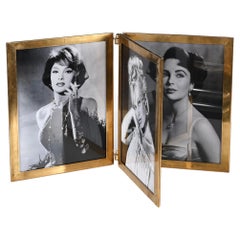 Mid-Century Italian Photo Frame in Solid Brass, Hollywood Regency, 1950s