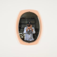 Mid-Century Italian Pink Crystal Bevelled Mirror by Veca, Italy 1960s