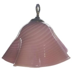 Midcentury Italian Pink Murano Glass Chandelier