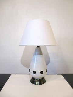 Chapman styled Midcentury Italian Porcelain / Brass Table Lamp