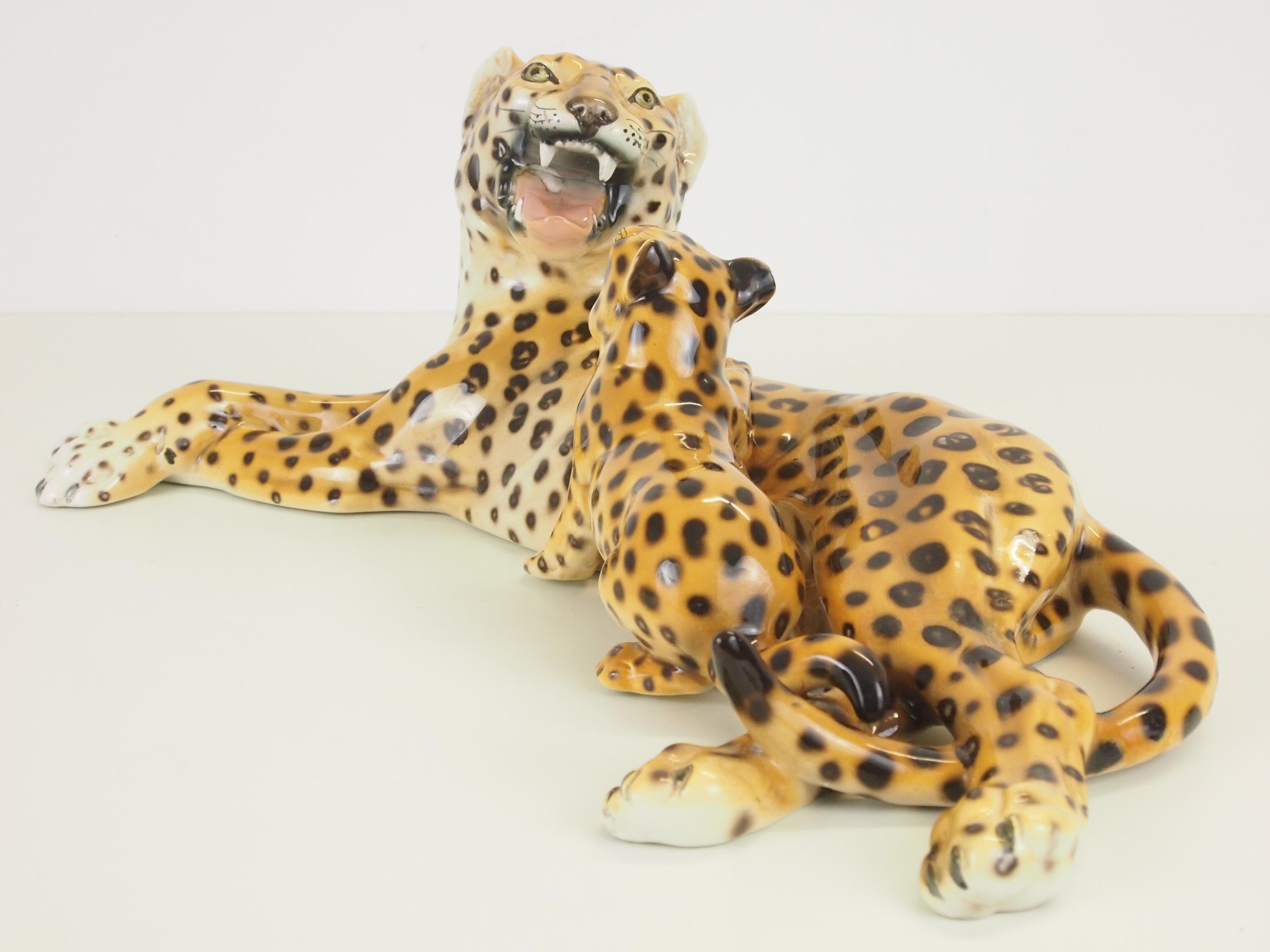 Midcentury Italian Porcelain Leopard Statuette Favaro Cecchetto Attributed 4