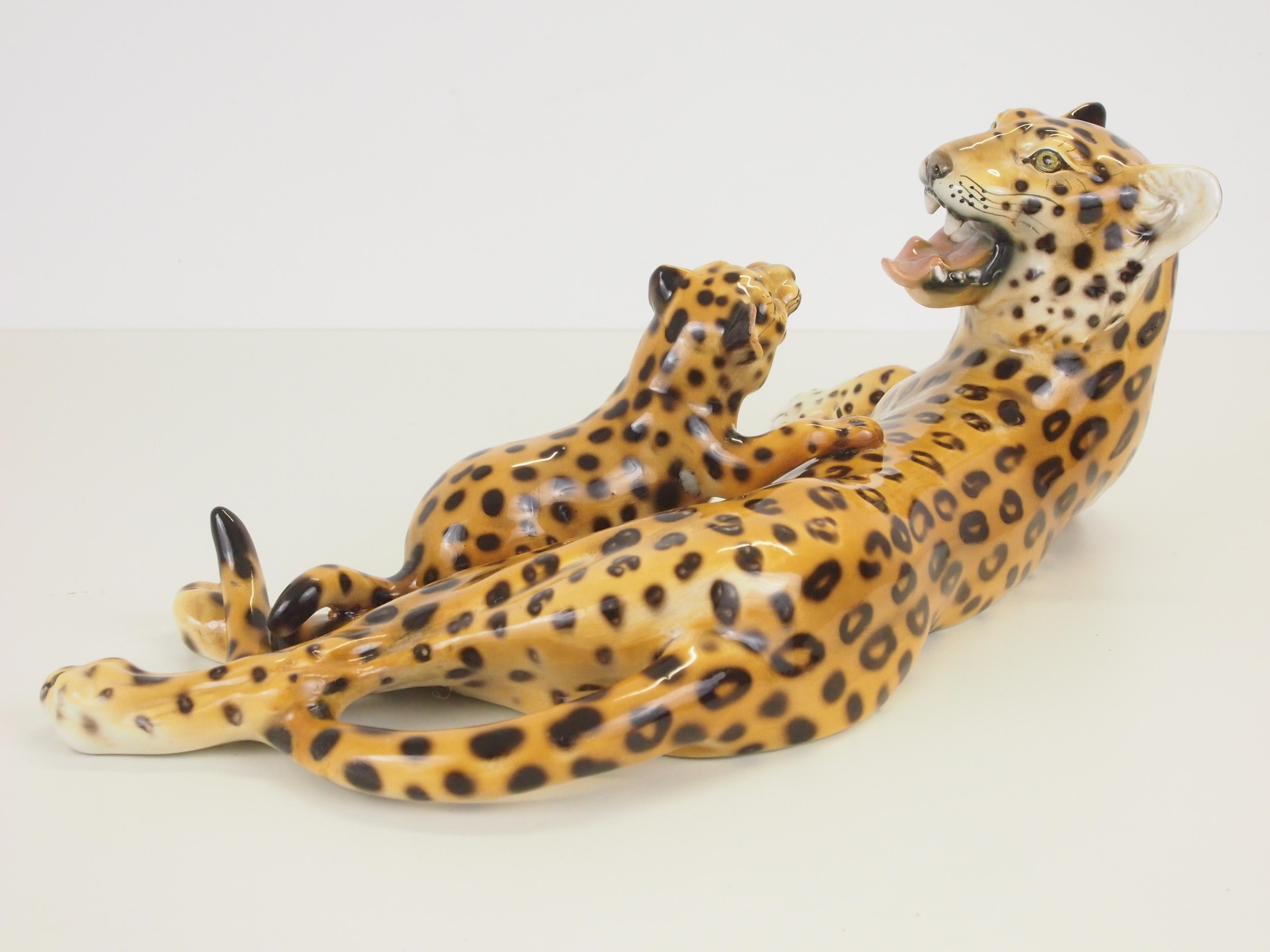 Midcentury Italian Porcelain Leopard Statuette Favaro Cecchetto Attributed 5