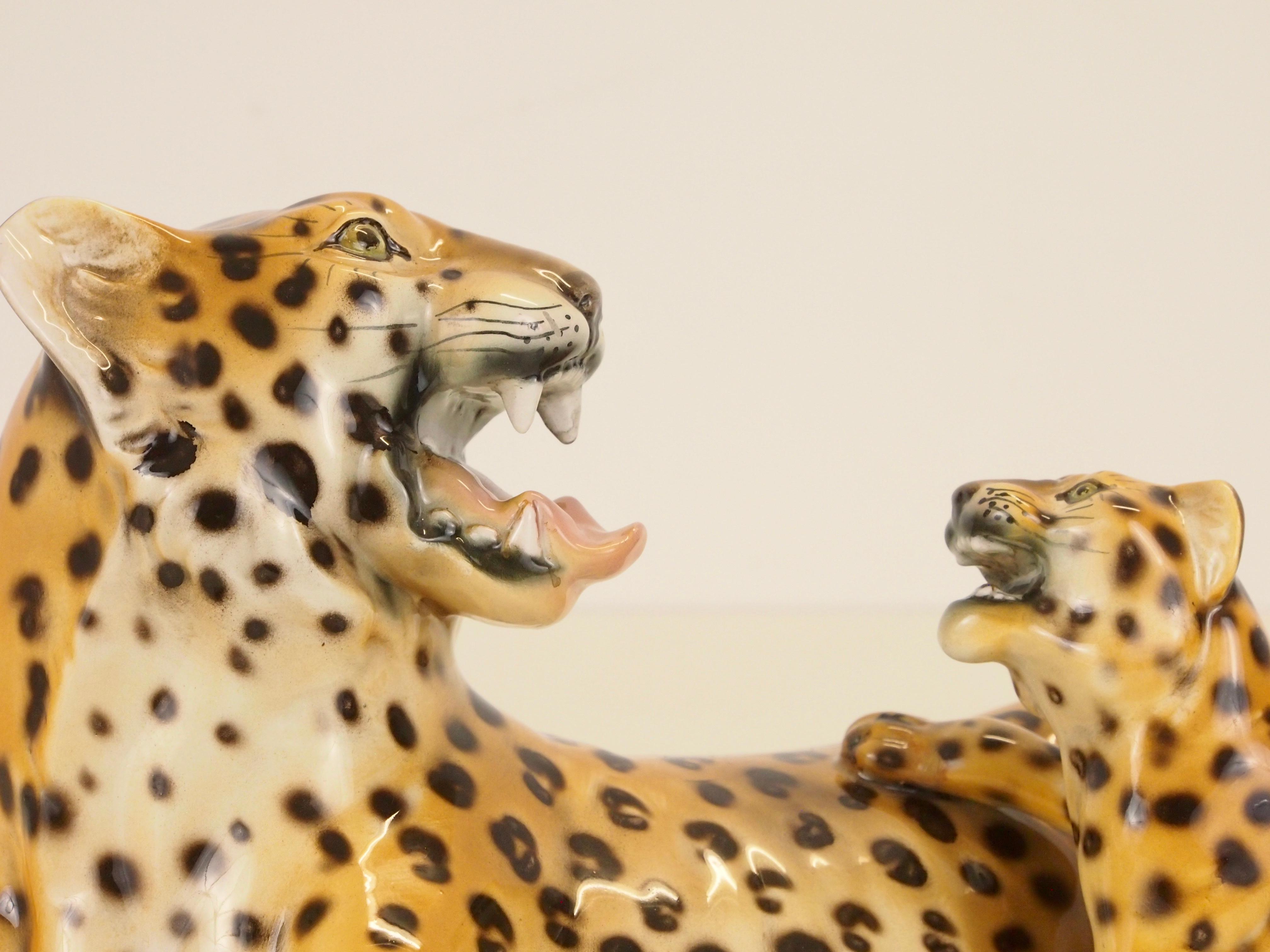 Midcentury Italian Porcelain Leopard Statuette Favaro Cecchetto Attributed 7