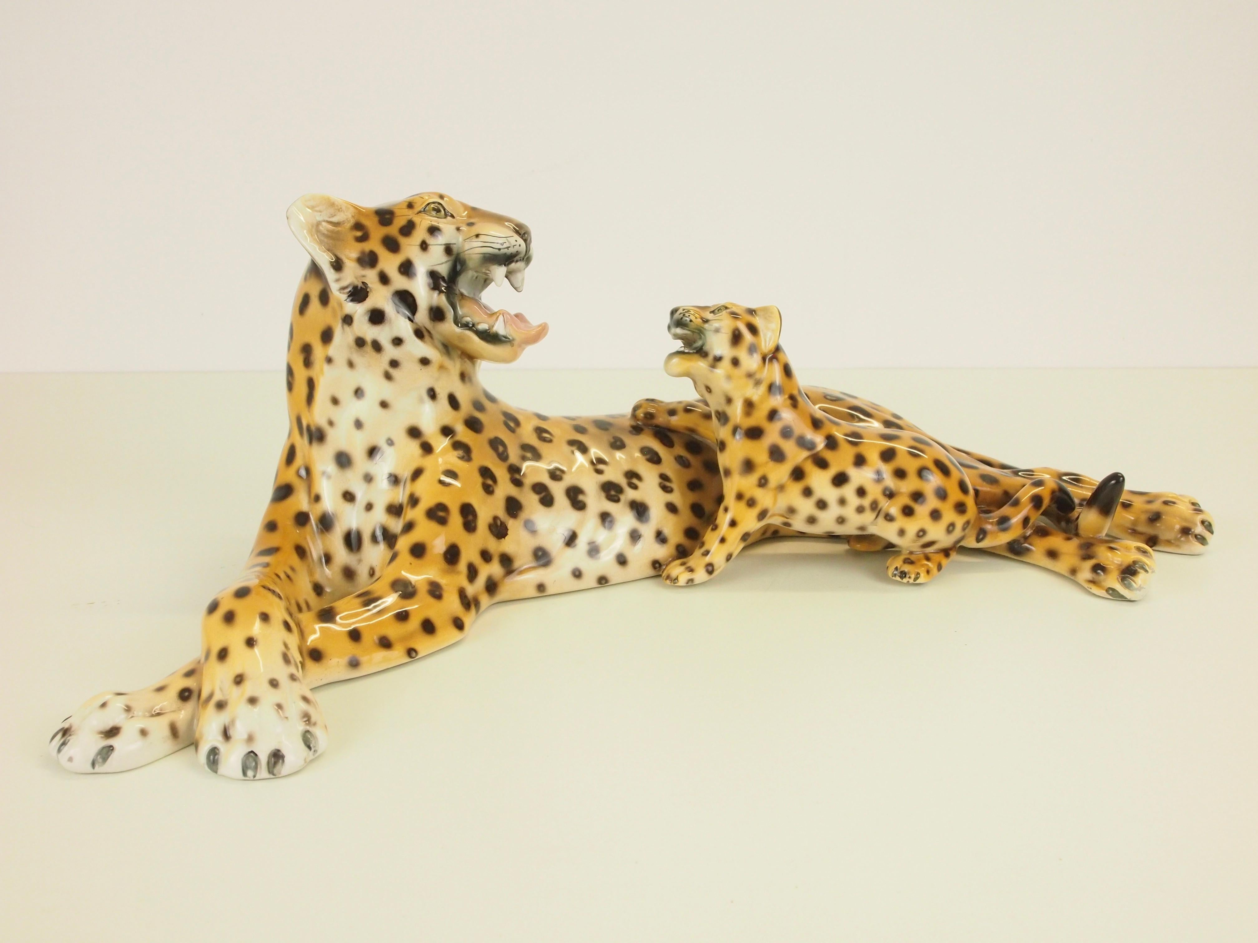 Midcentury Italian Porcelain Leopard Statuette Favaro Cecchetto Attributed 9