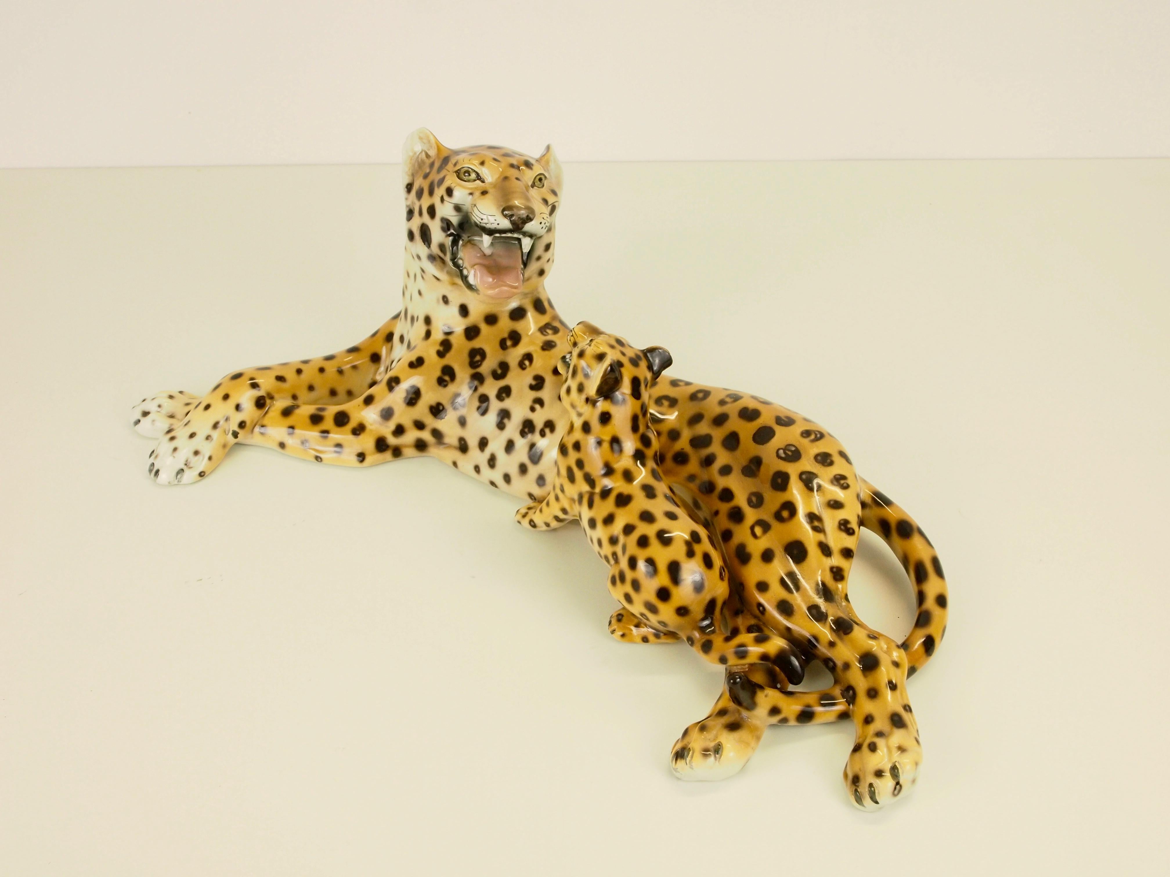 Midcentury Italian Porcelain Leopard Statuette Favaro Cecchetto Attributed 10