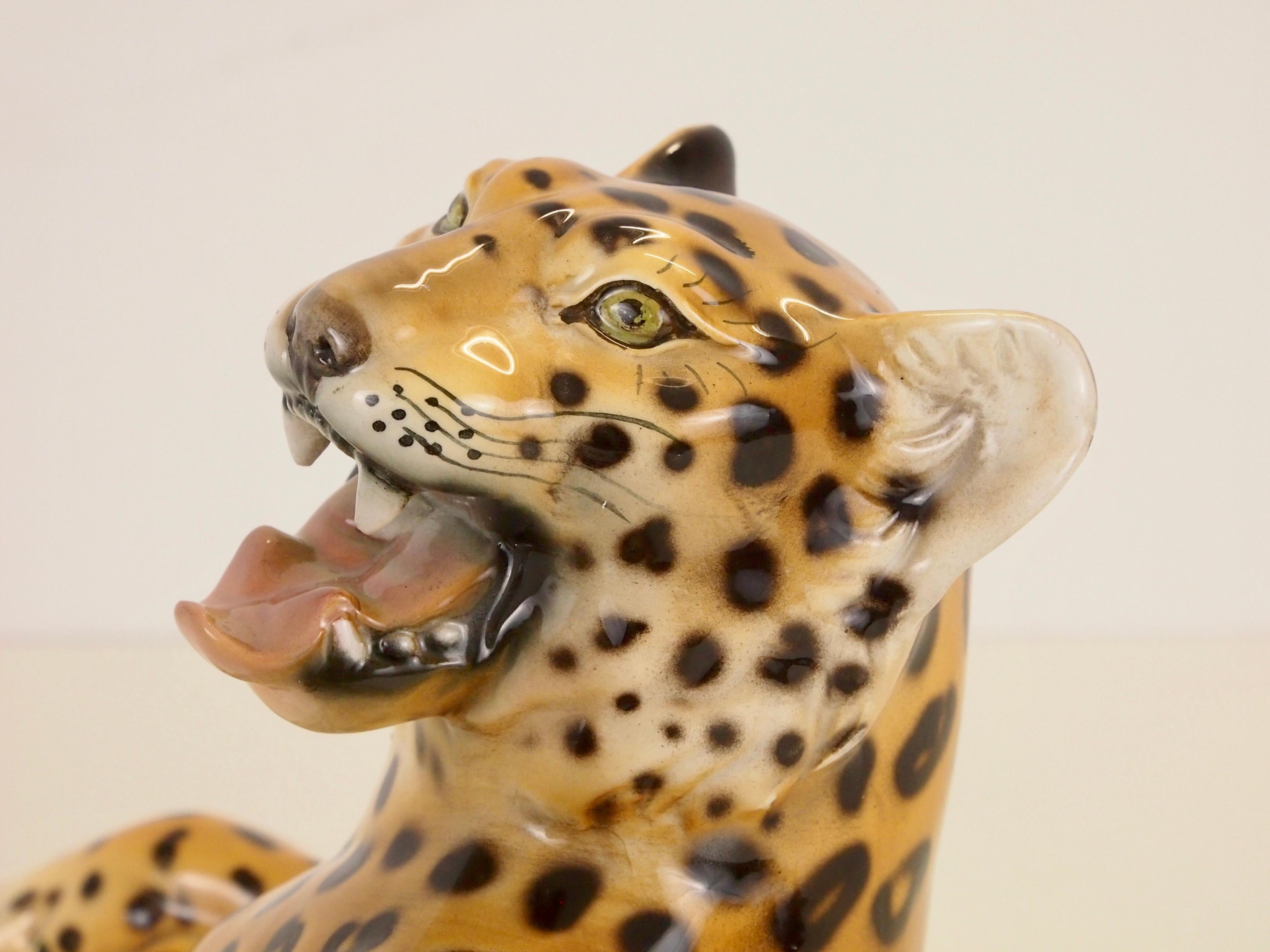 Midcentury Italian Porcelain Leopard Statuette Favaro Cecchetto Attributed 11