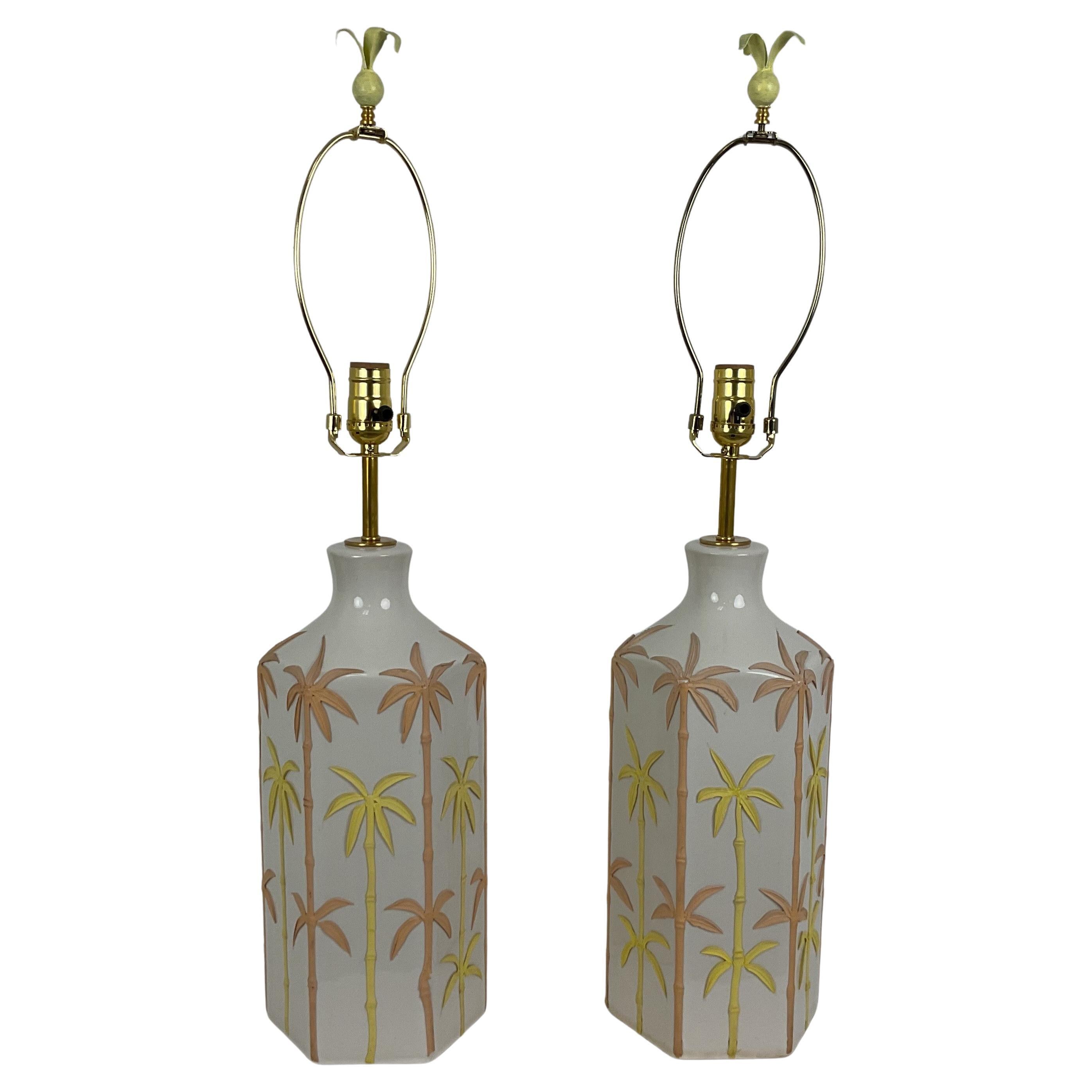 Lampes en porcelaine italienne du milieu du siècle en vente