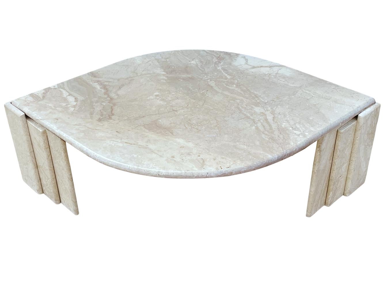 beige marble side table