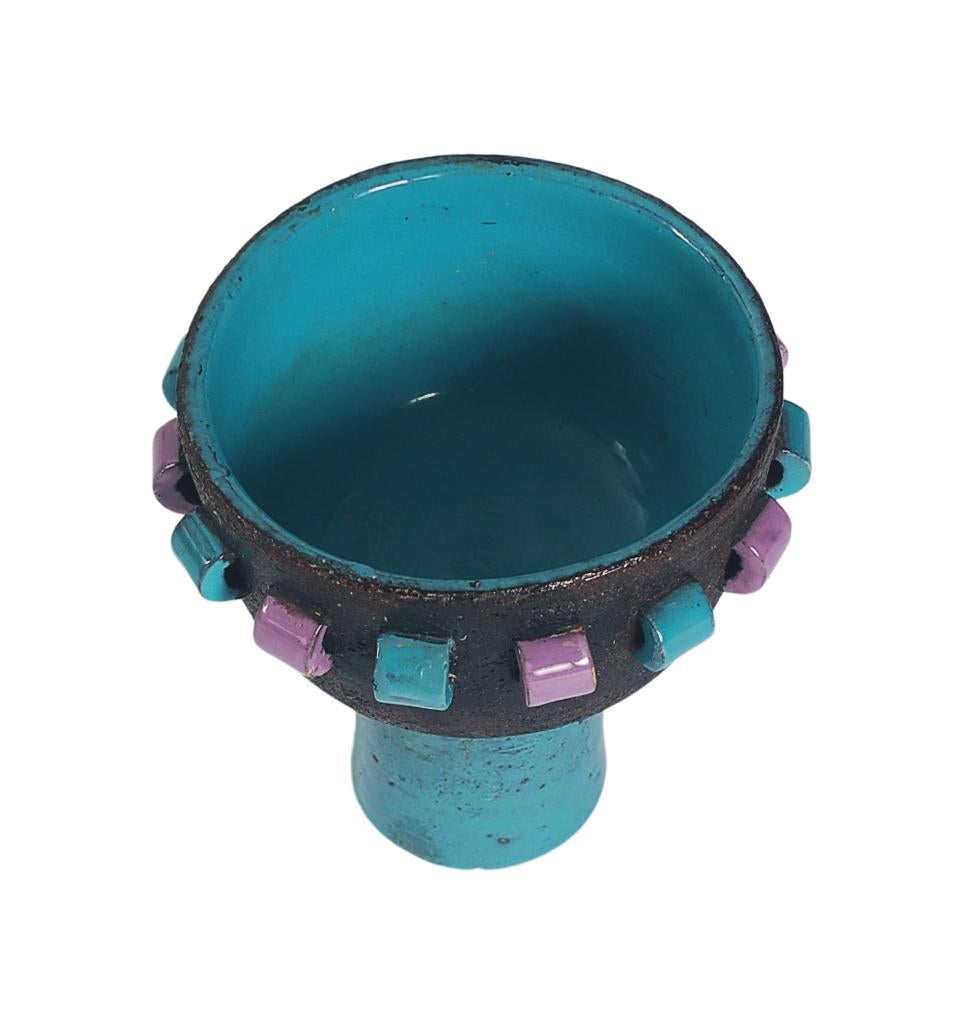 Mid-Century Modern Jardinière ou vase en céramique Bitossi post-moderne du milieu du siècle dernier d'après Sottsass, Italie en vente